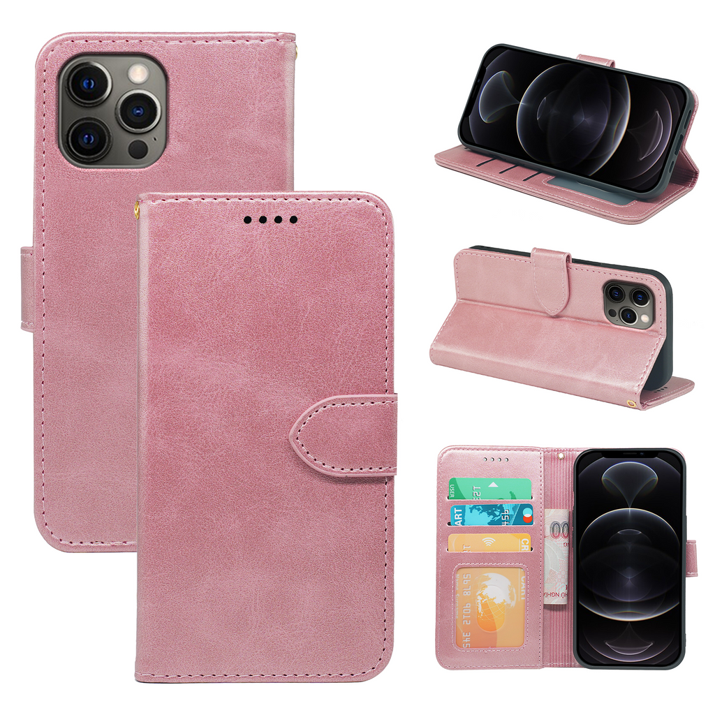 iPhone 12 Series Book Flip Leather Wallet Case with Card Holder