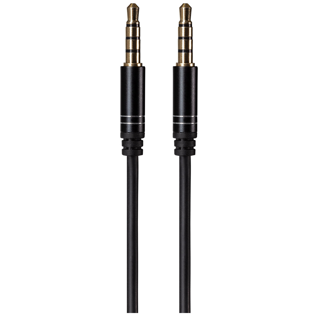 Maplin 3.5mm Aux Stereo 4 Pole TRRS Jack Plug to 3.5mm 4 Pole TRRS Jack Plug Cable - Black, 5m