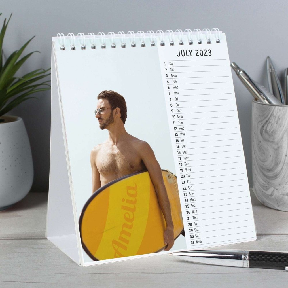 2026 Personalised Hot Hunks Desk Calendar