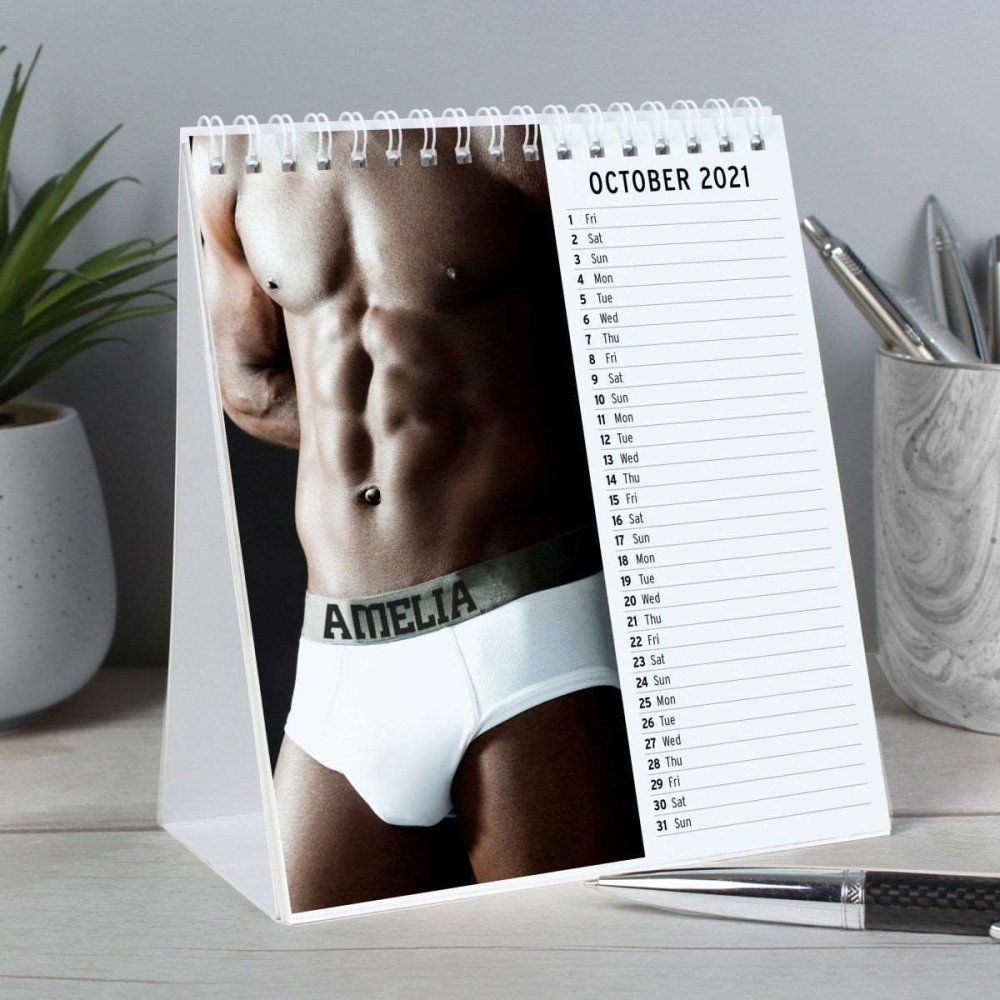 2026 Personalised Hot Hunks Desk Calendar