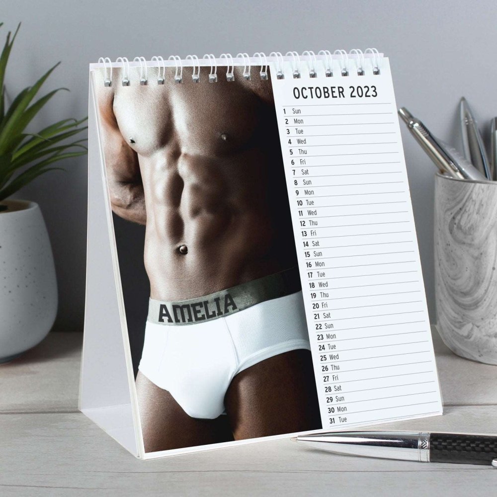 2026 Personalised Hot Hunks Desk Calendar