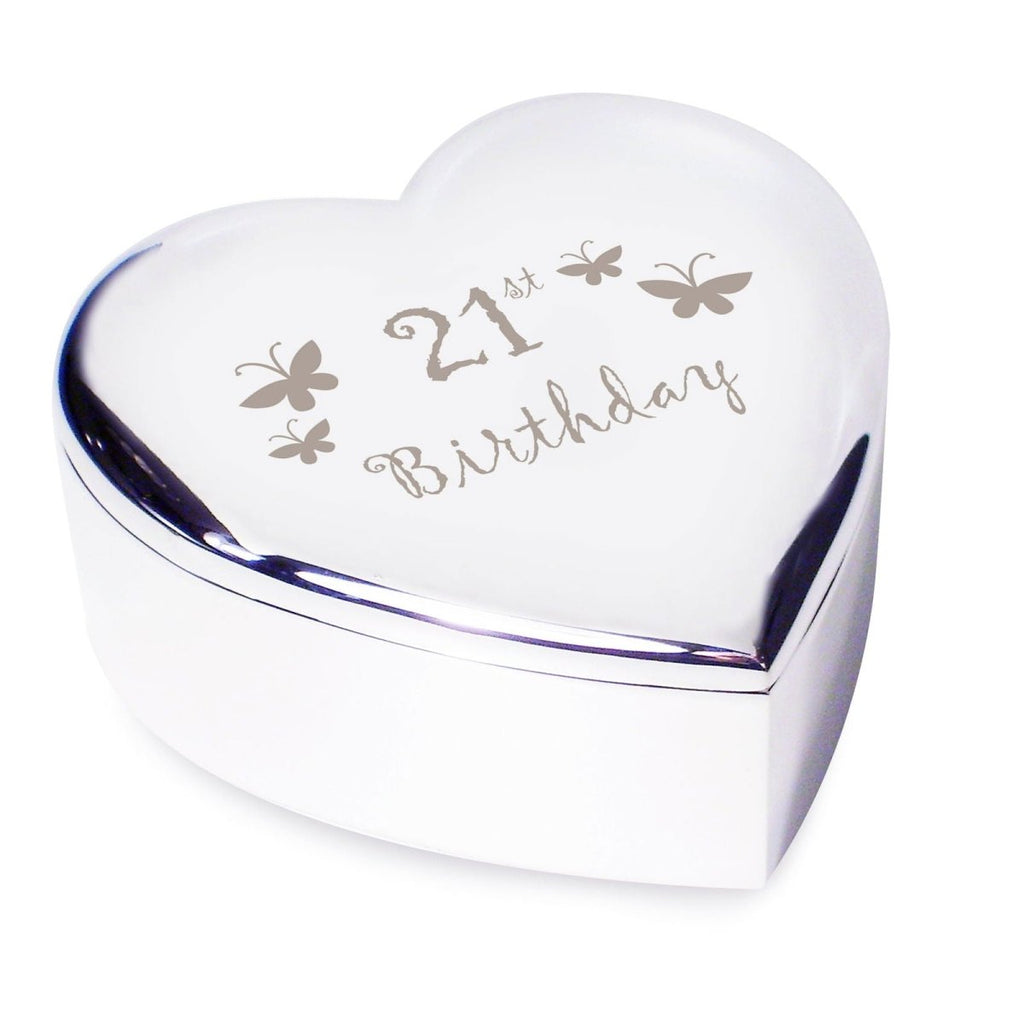 21st Butterflies Heart Trinket Box