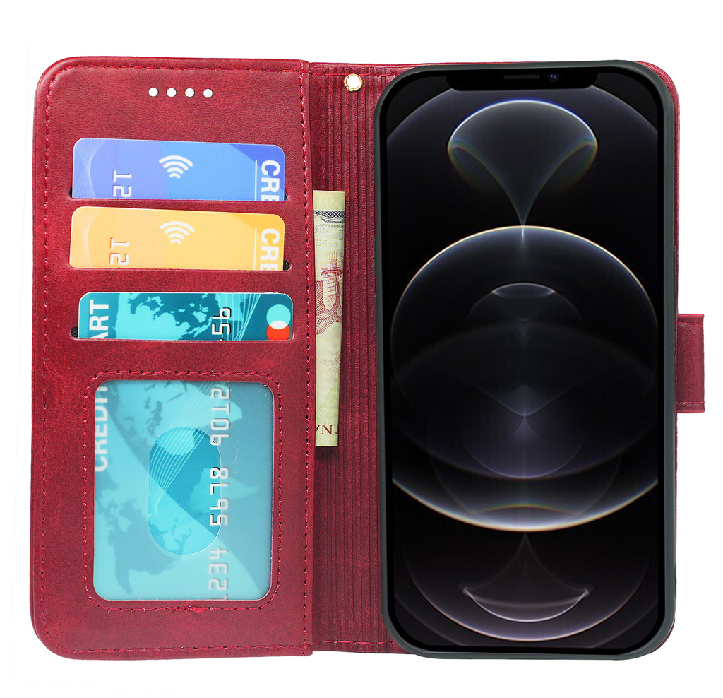 iPhone 15 Series Book Flip Case Leather Wallet