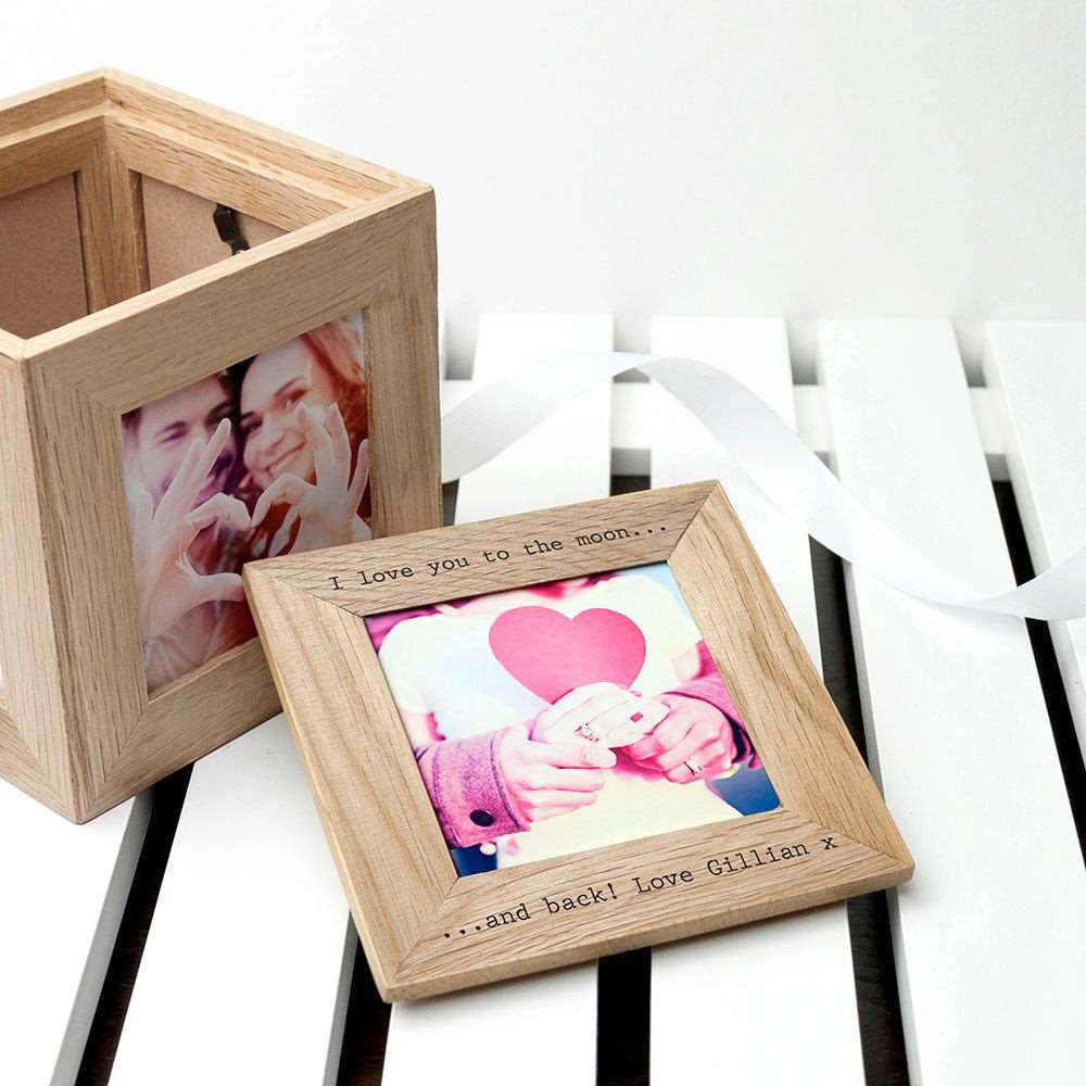 30 Days Of Kisses Oak Photo Cube
