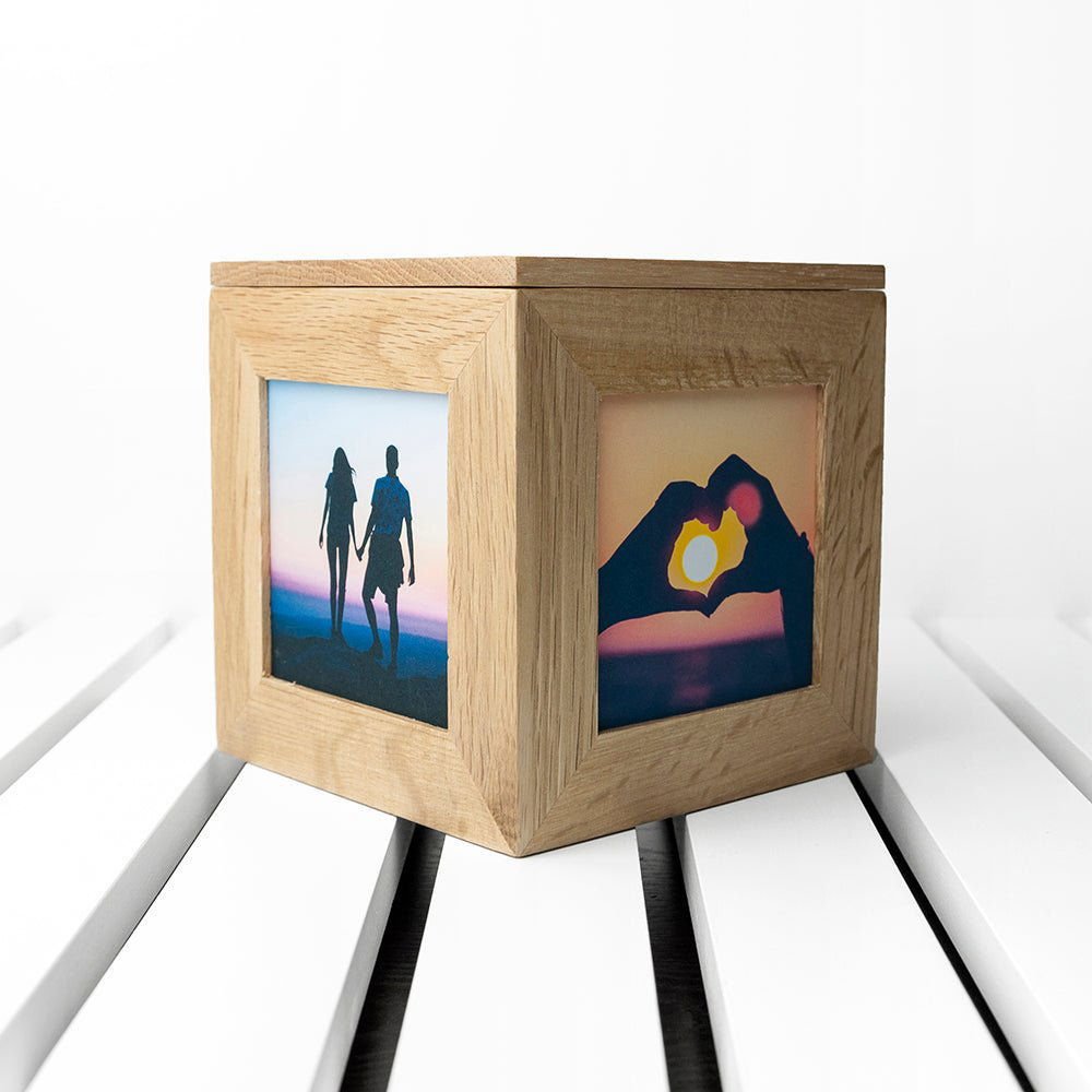 30 Days Of Kisses Oak Photo Cube
