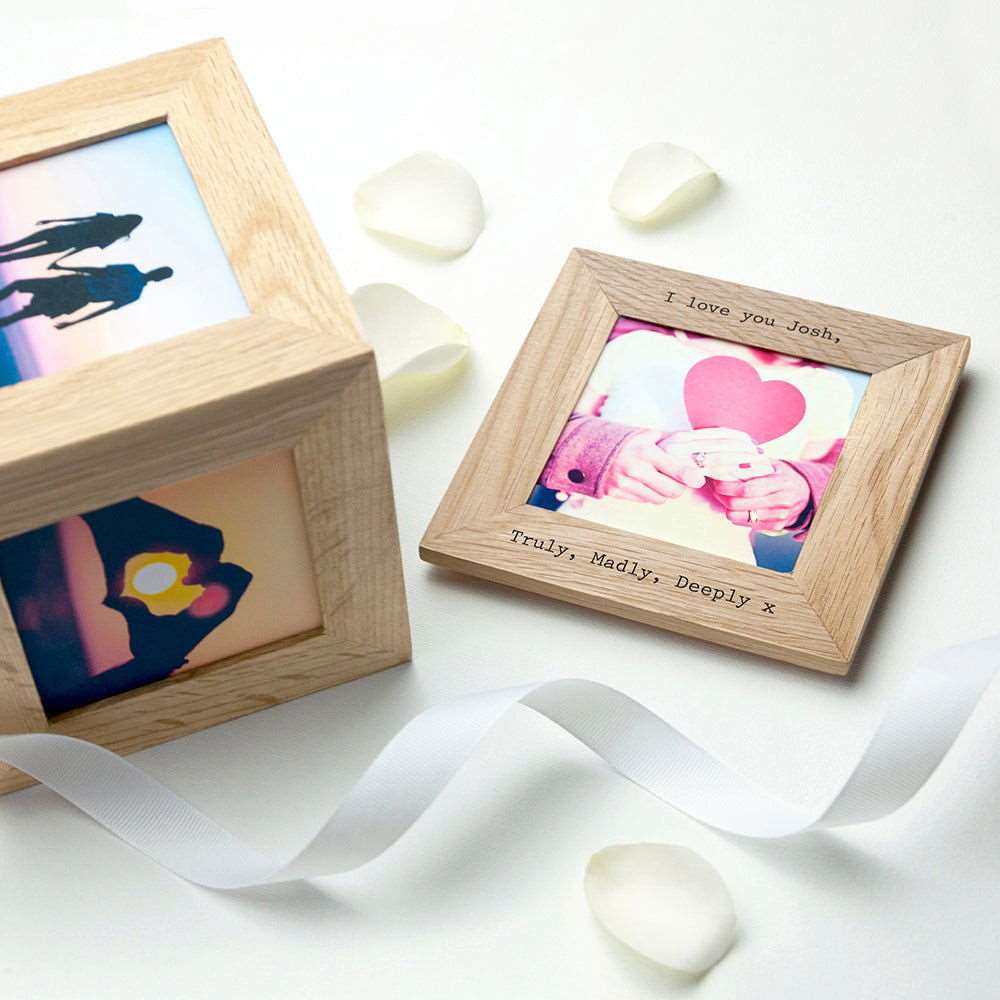 30 Days Of Kisses Oak Photo Cube