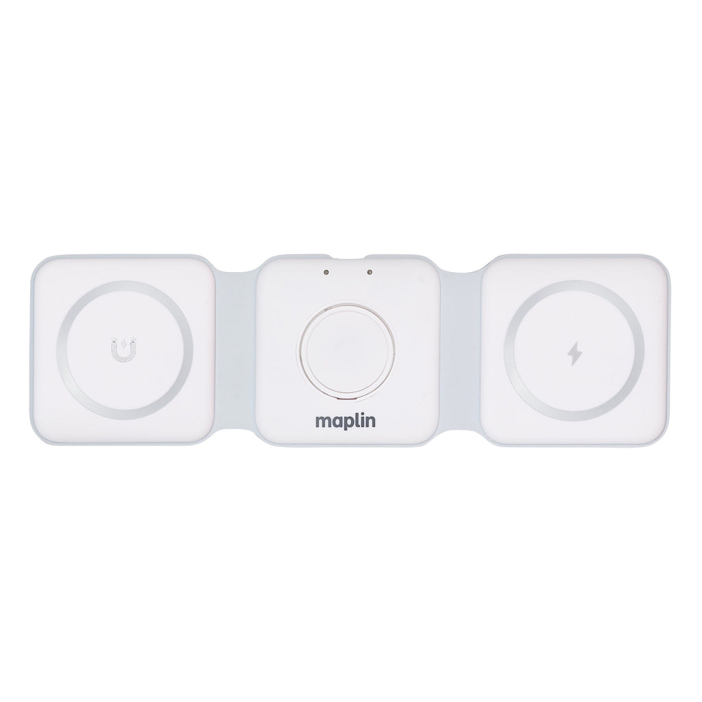 Maplin 3-in-1 Magnetic Wireless Charging Mat for Phone / Earbuds / Watch