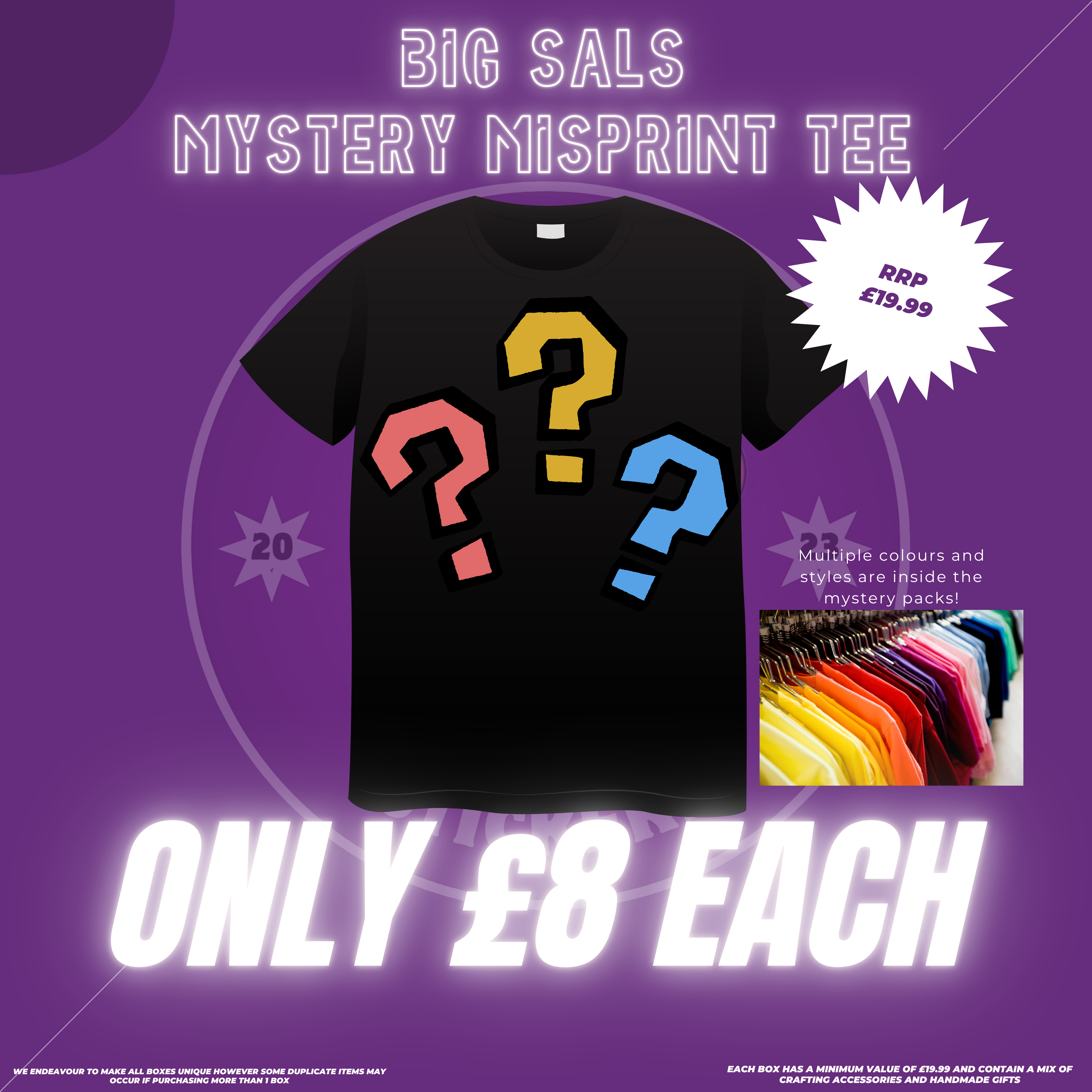Big Sals Misprint T-Shirts – Unisex Factory Seconds Tees Sizes S–5XL