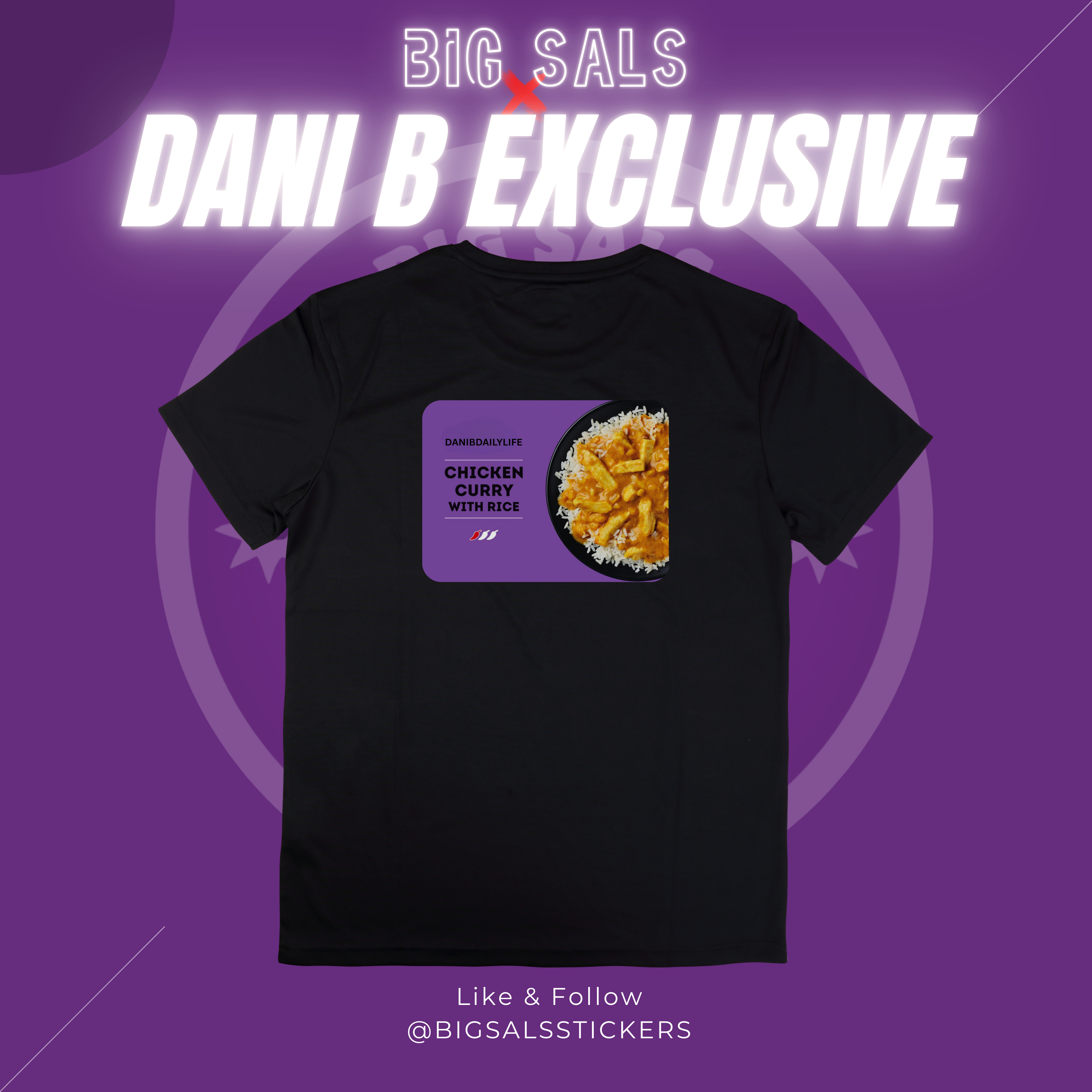 Dani B “Curry For Tea?” Tee (Full Chest Logo) – Big Sals × Dani B T-Shirt
