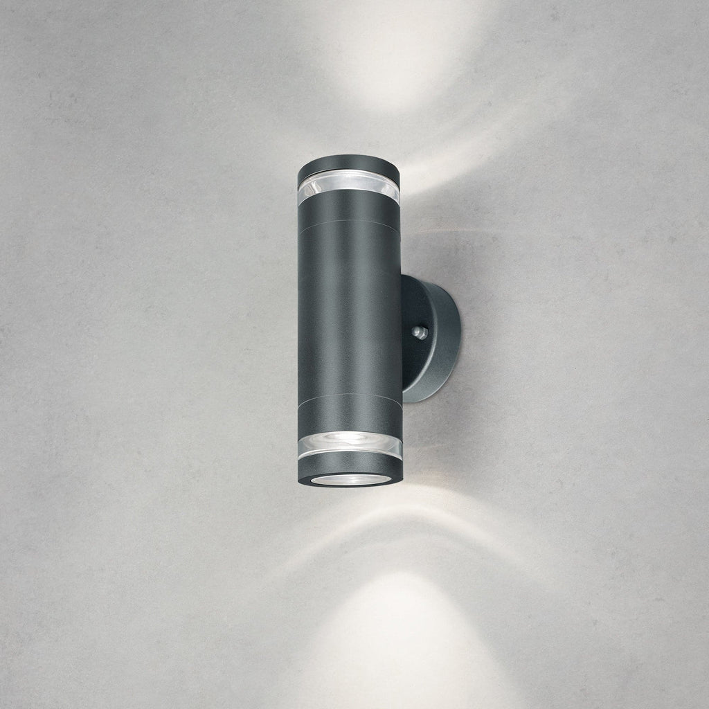 4lite Marinus GU10 Bi-Directional Outdoor Wall Light without PIR - Anthracite