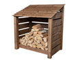 Slatted Wooden Log Store  W-119cm, H-126cm or 180cm, D-88cm - Brown Finish