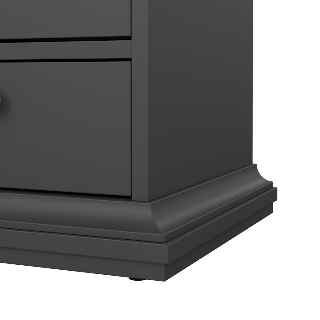 Paris Bedside 2 Drawers in Matt Grey
