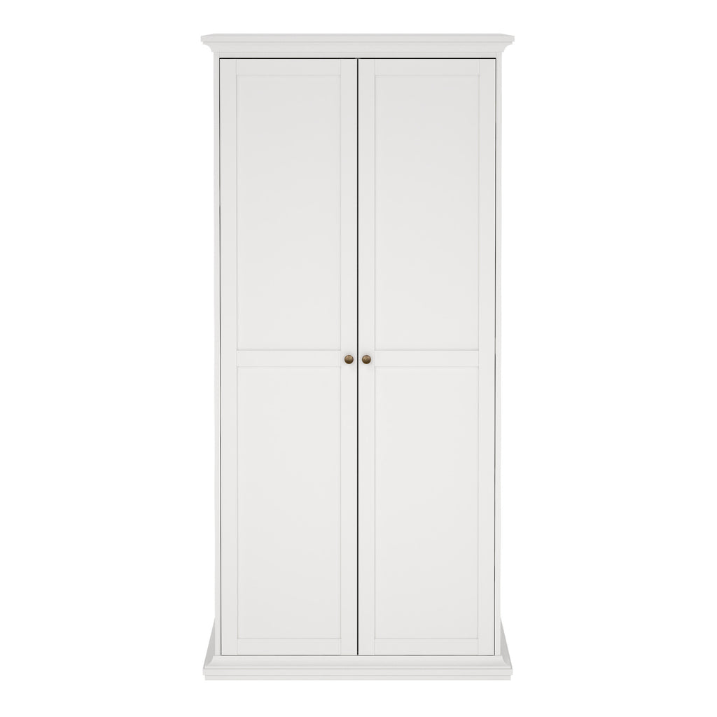 Paris Wardrobe with 2 Doors in White