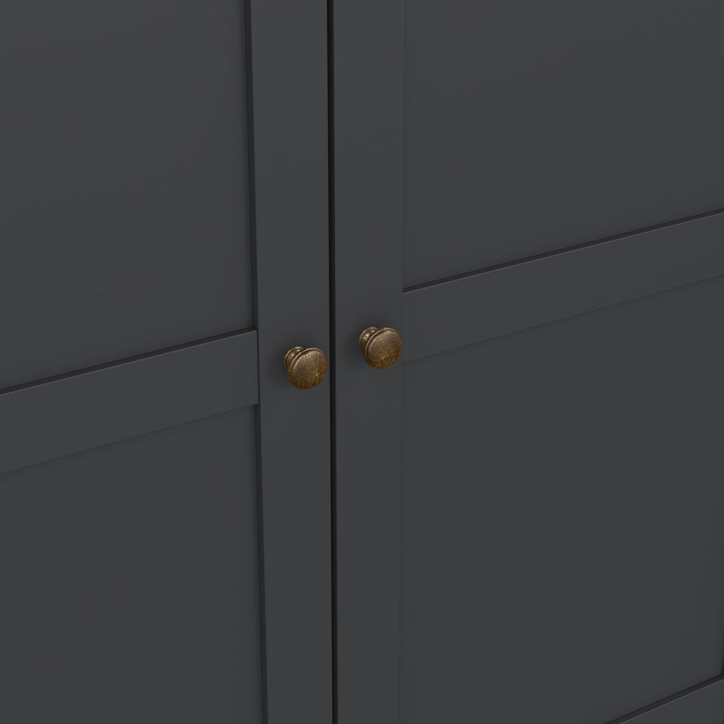 Paris Wardrobe with 4 Doors and 2 Drawers in Matt Grey