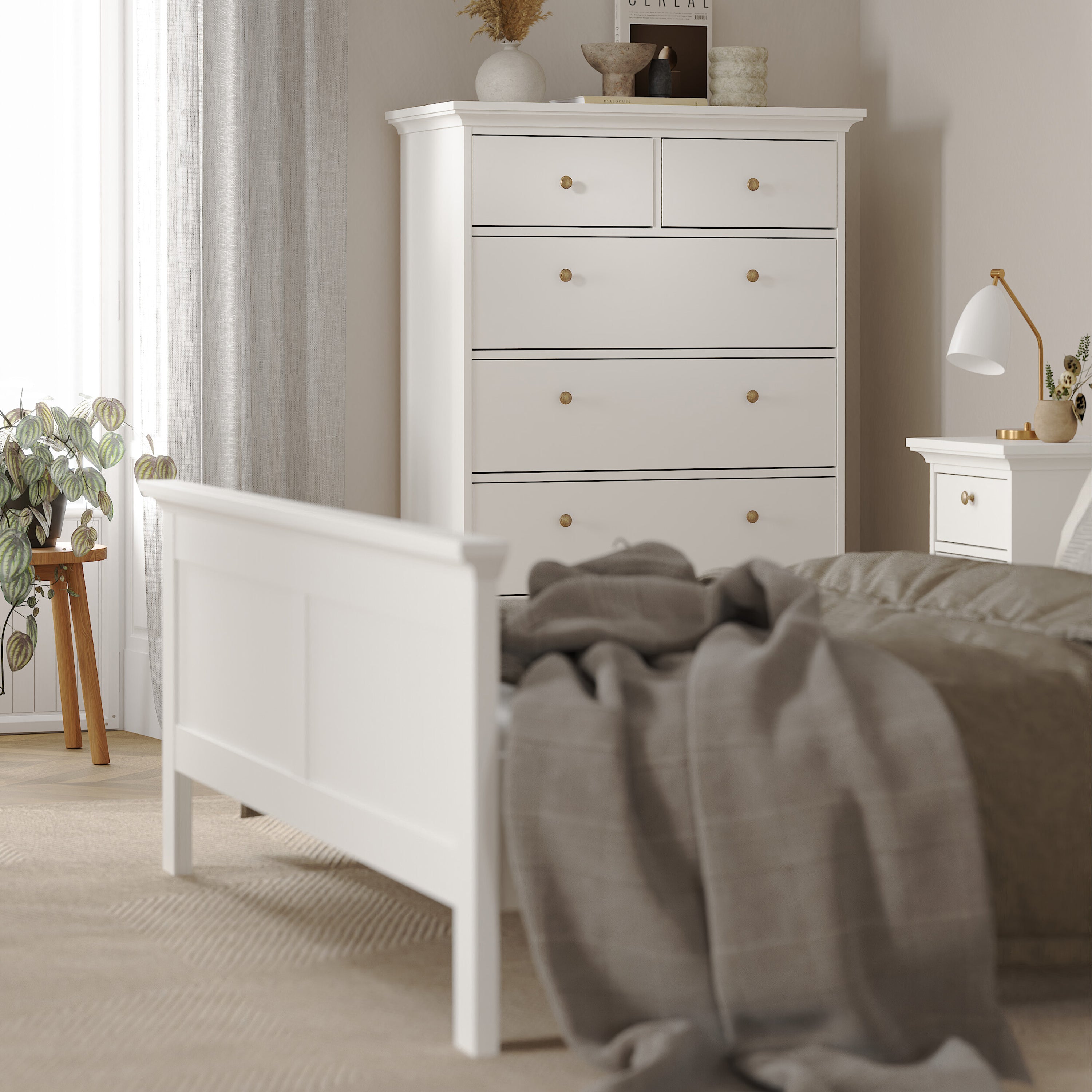 Paris Double Bed (140 x 200) in White
