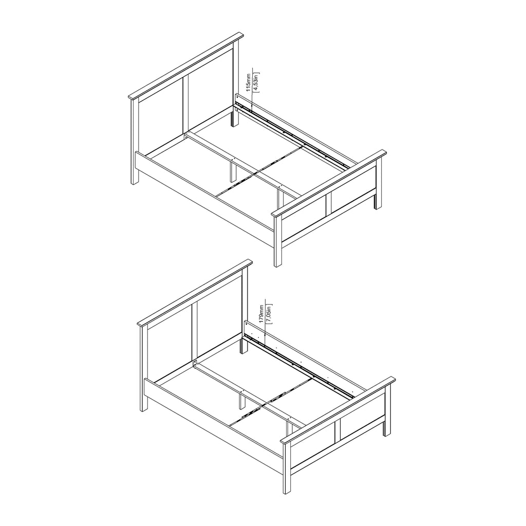 Paris Double Bed (140 x 200) in White