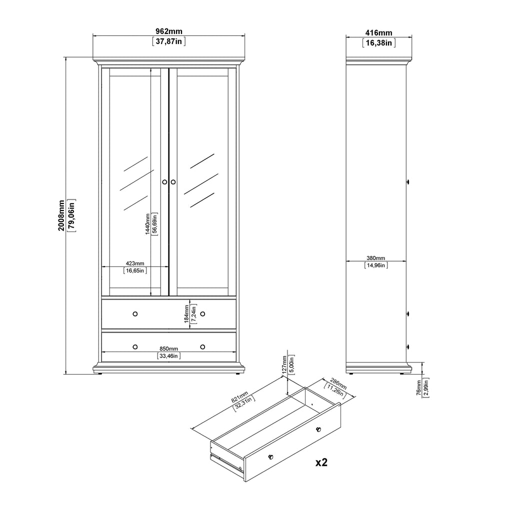 Paris China cabinet in White