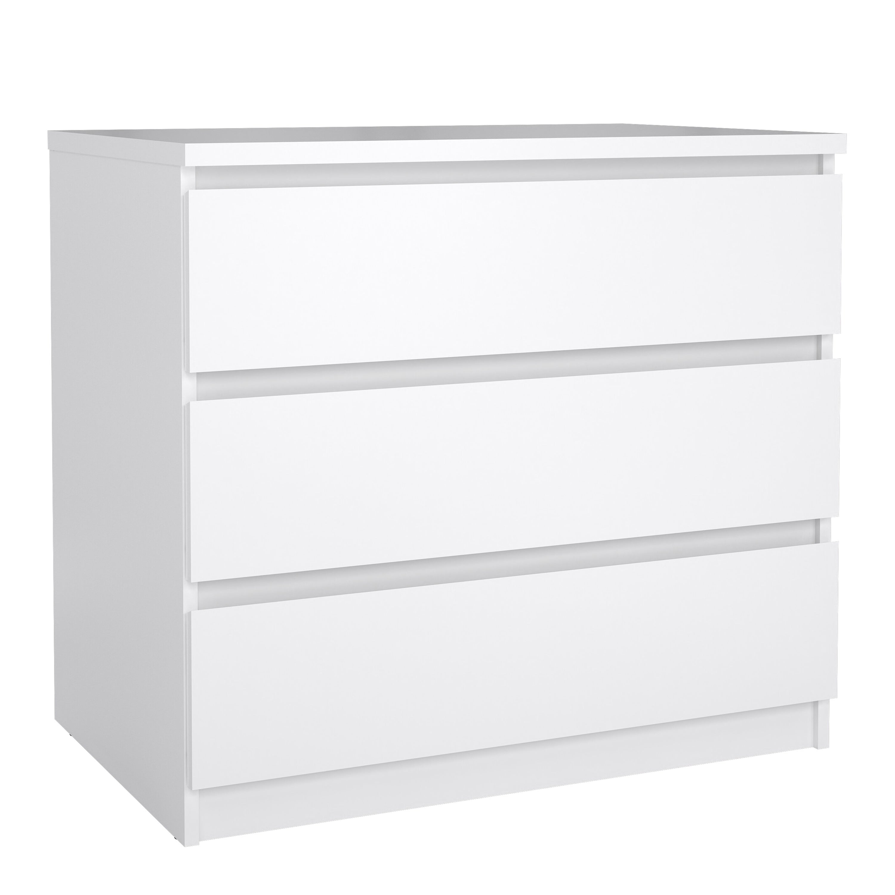 Naia Chest of 3 Drawers in White High Gloss