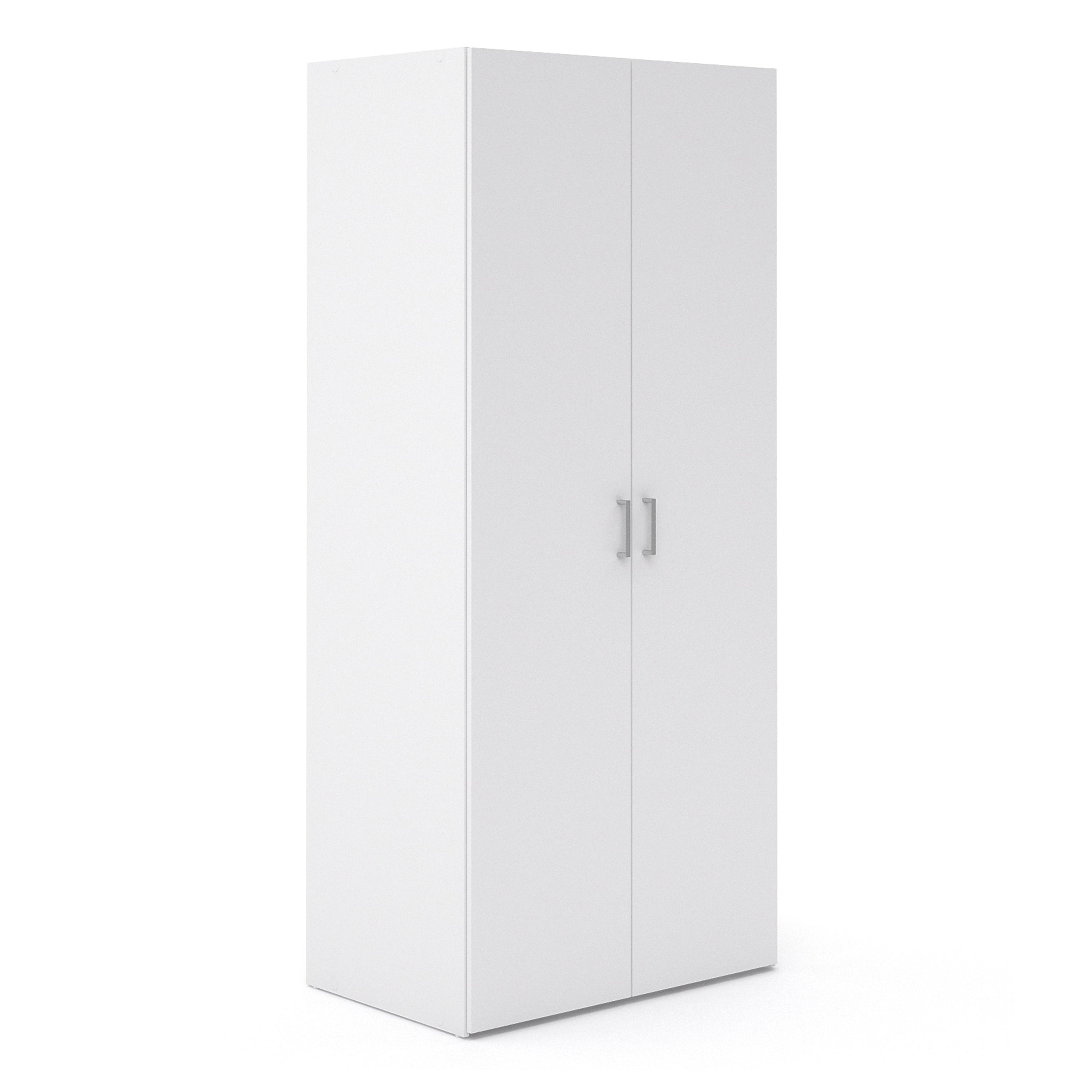 Space Package - Bedside 1 Drawer + Chest of 3 Drawers + Wardrobe with 2 Doors in White