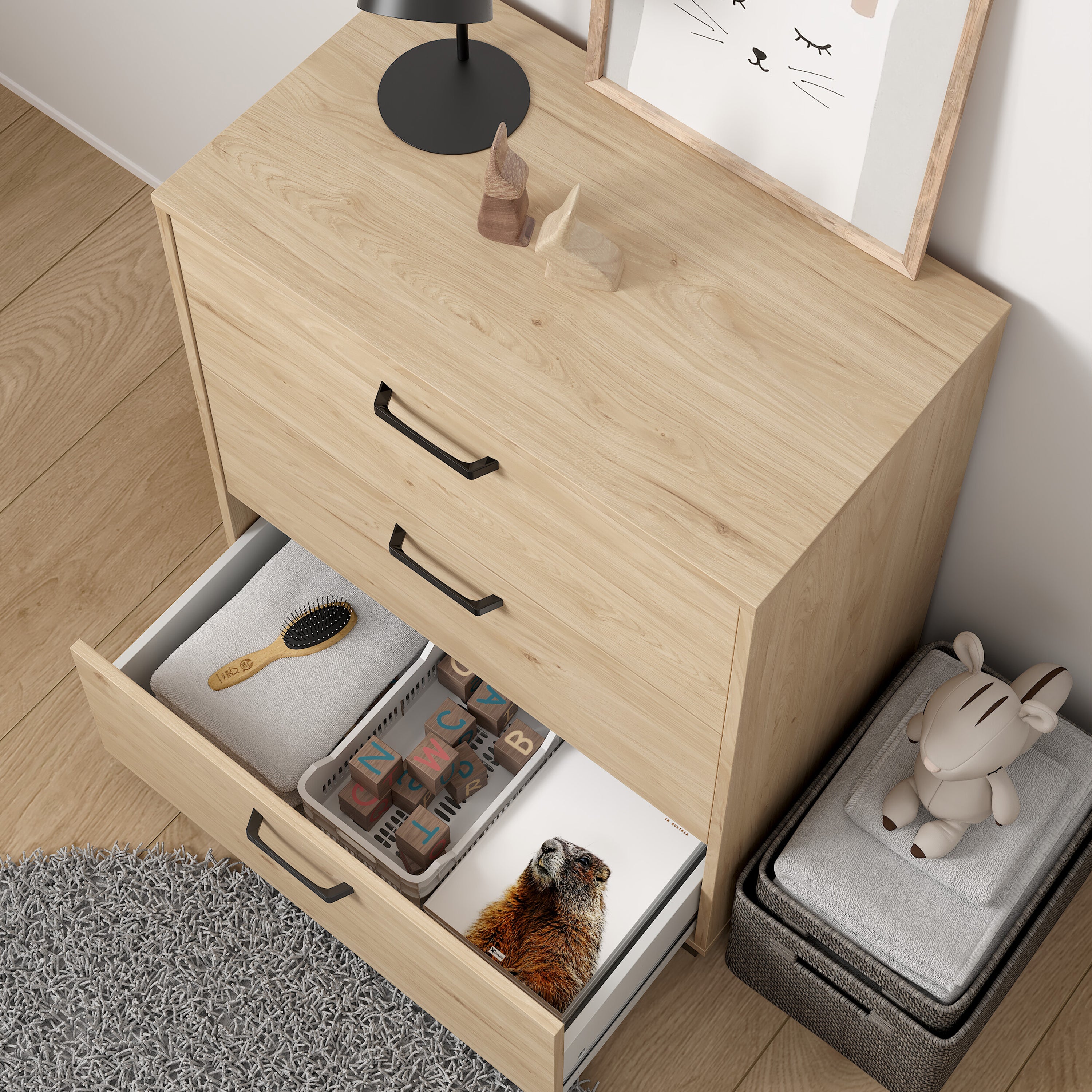 Sofia Chest 3 drawers Jackson Hickory