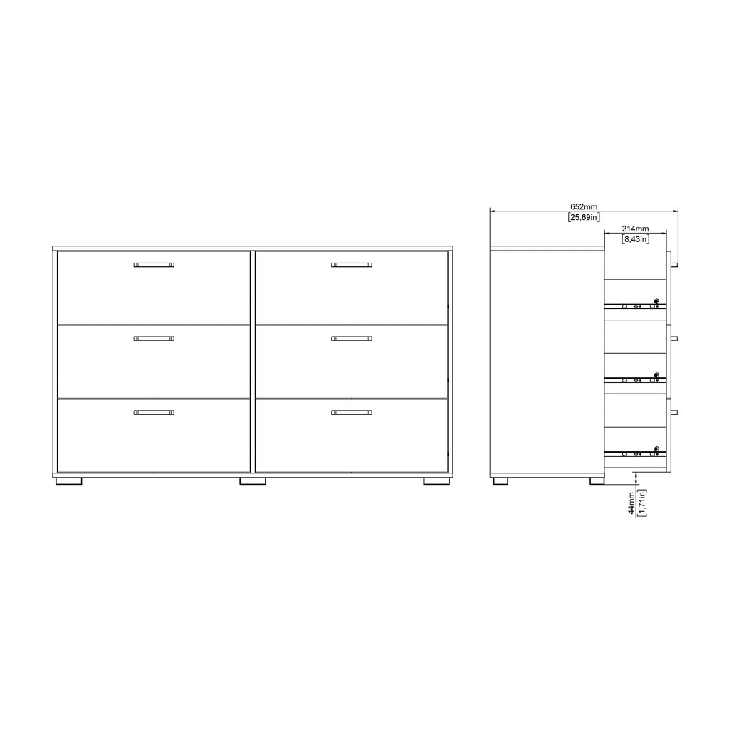 Sofia Double dresser 6 drawers White