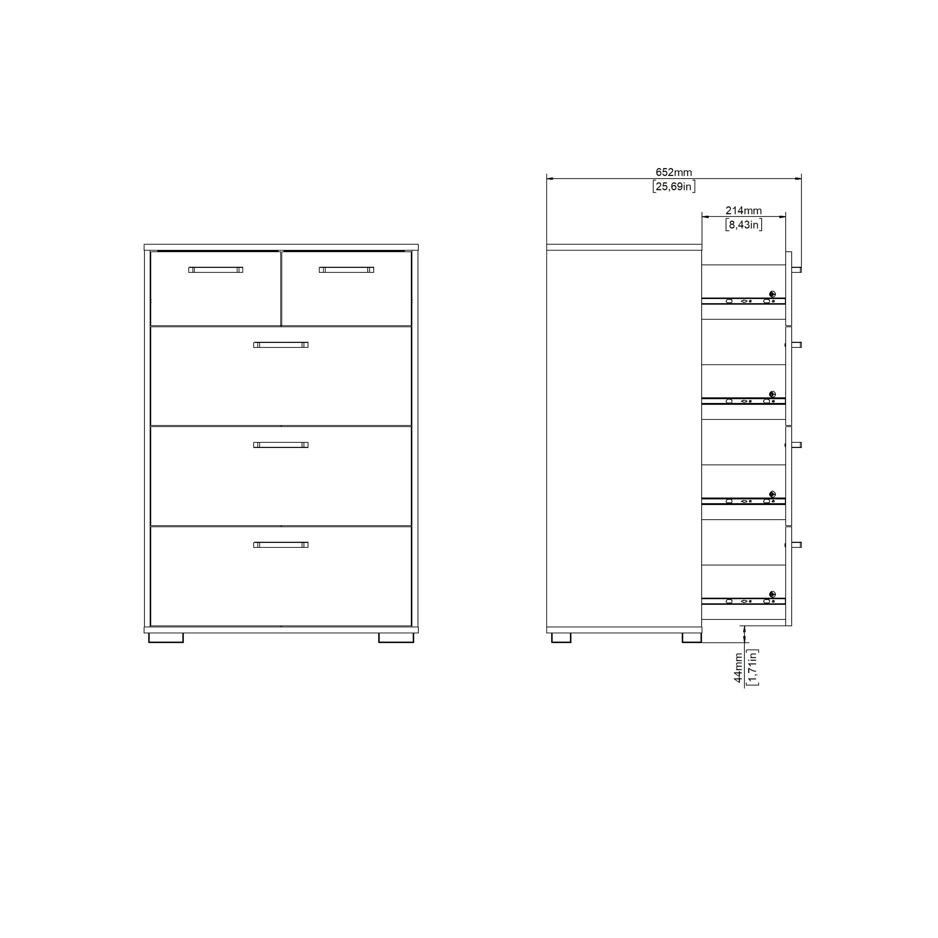 Sofia Chest 3 + 2 drawers White
