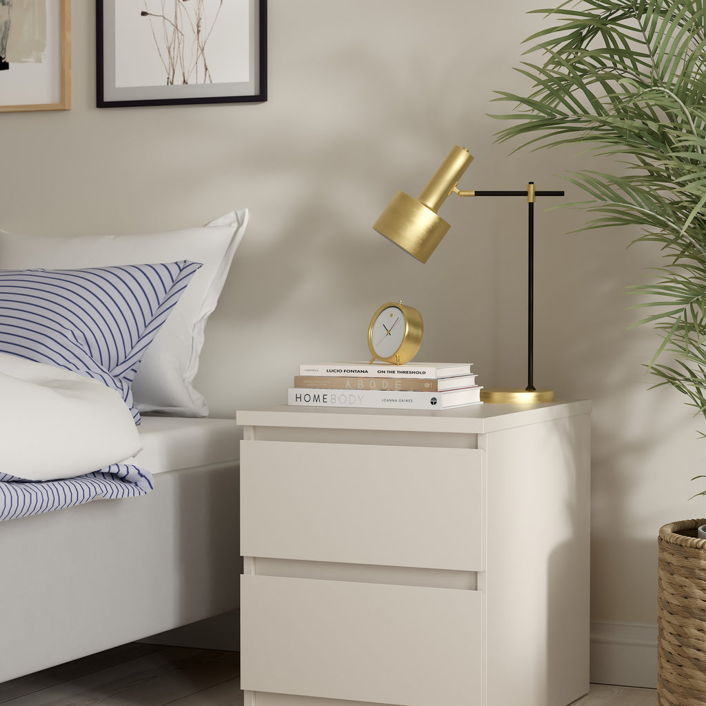 Naia Bedside 2 Drawers in Cashmere