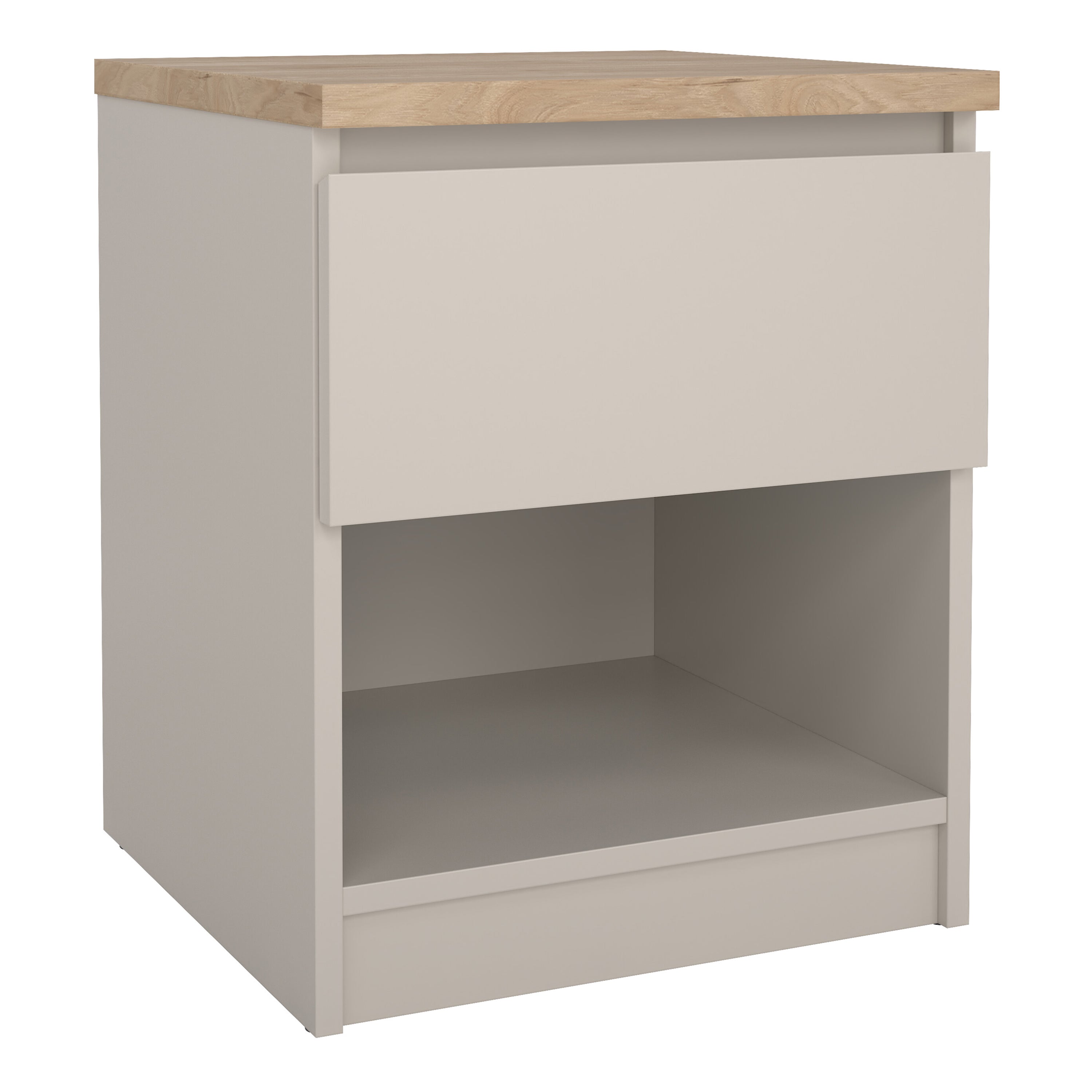 Naia Bedside 1 Drawer 1 Shelf in Cashmere Jackson Hickory