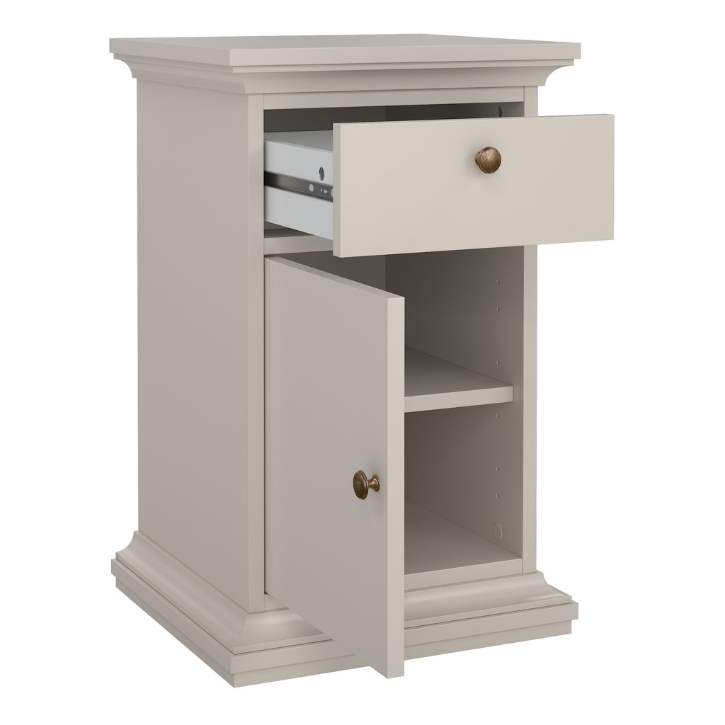 Paris Nightstand 1 door 1 Drawer in Cashmere