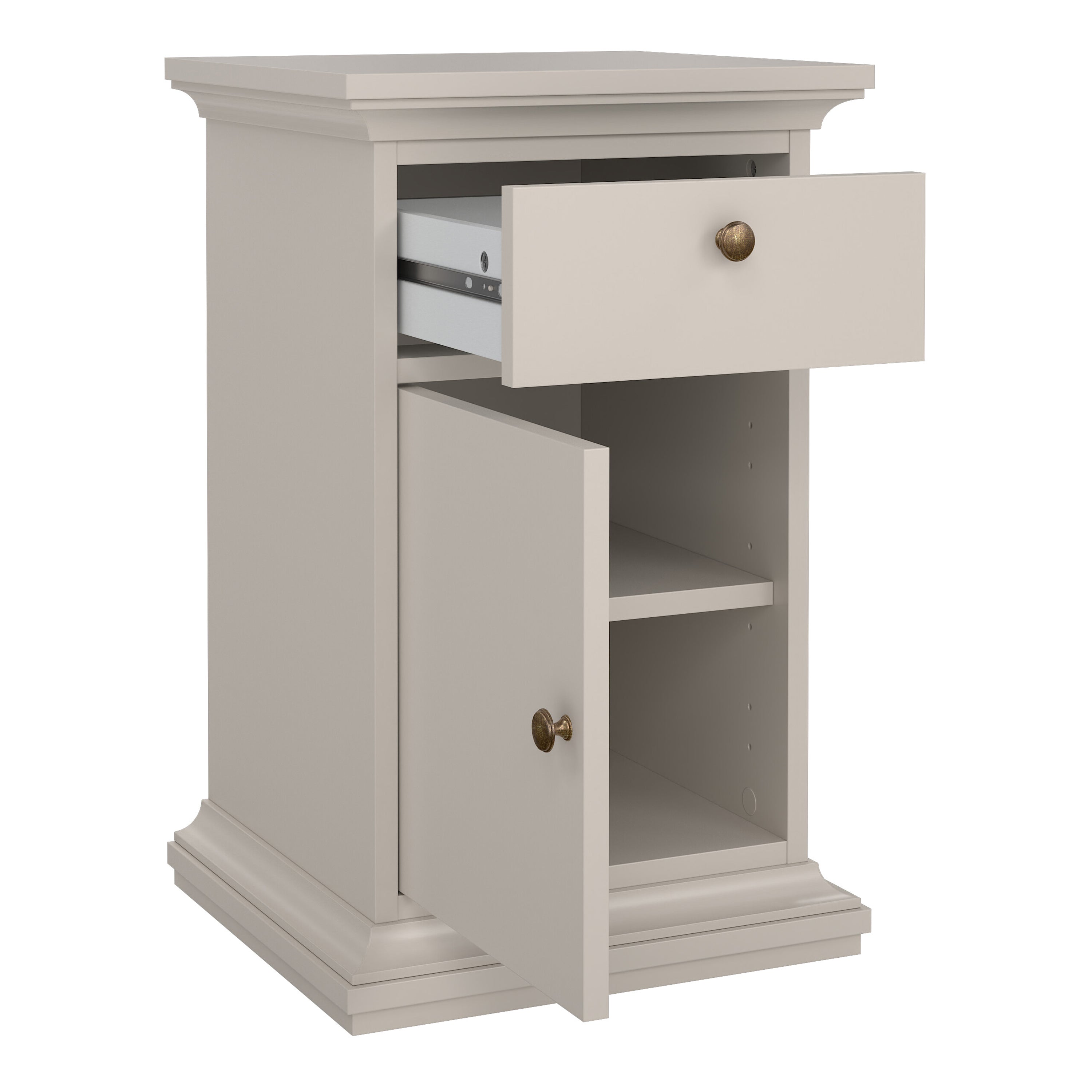 Paris Nightstand 1 door 1 Drawer in Cashmere