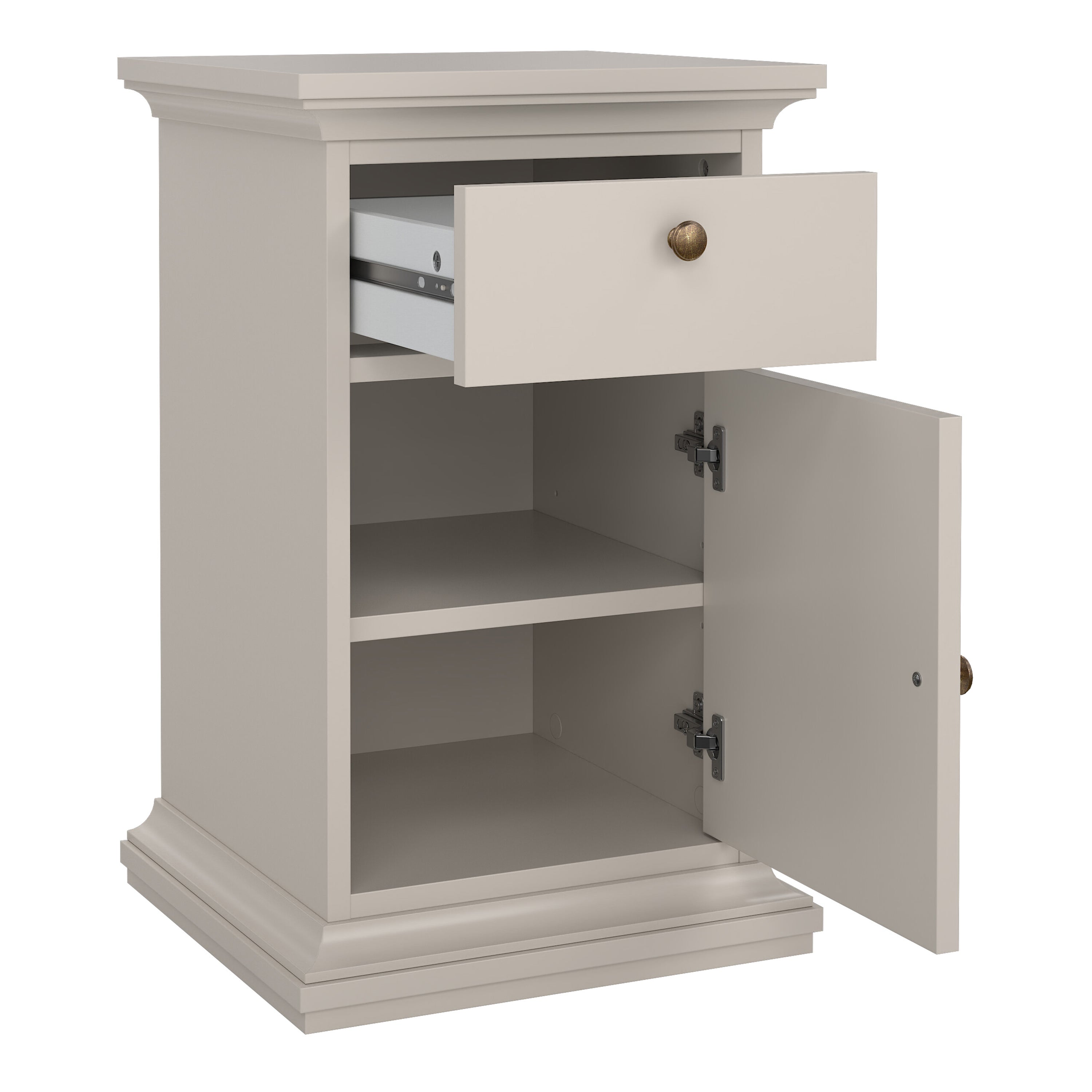 Paris Nightstand 1 door 1 Drawer in Cashmere