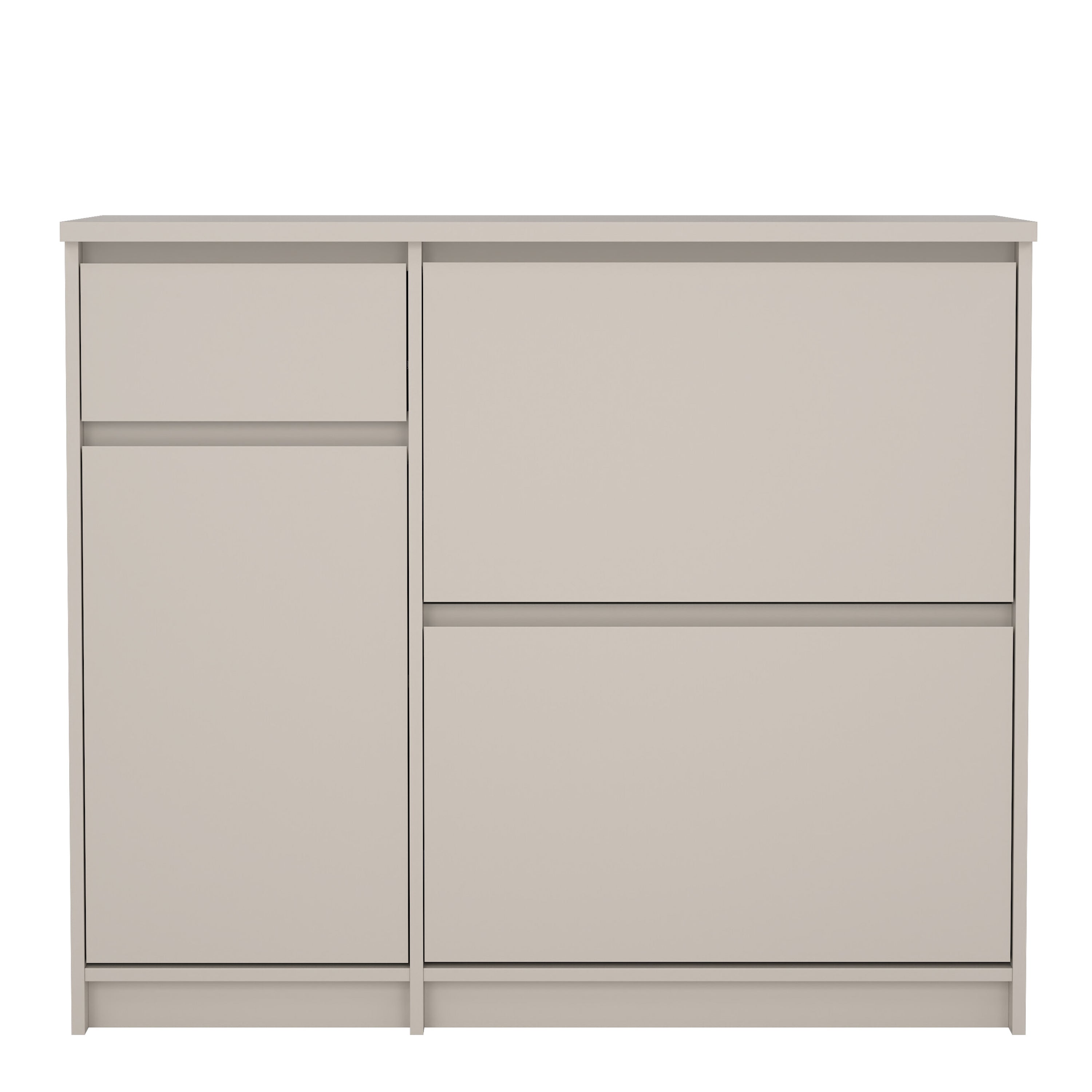 Naia Shoe cabinet 2 Tilting Doors 1 Door + 1 Drawer in Cashmere