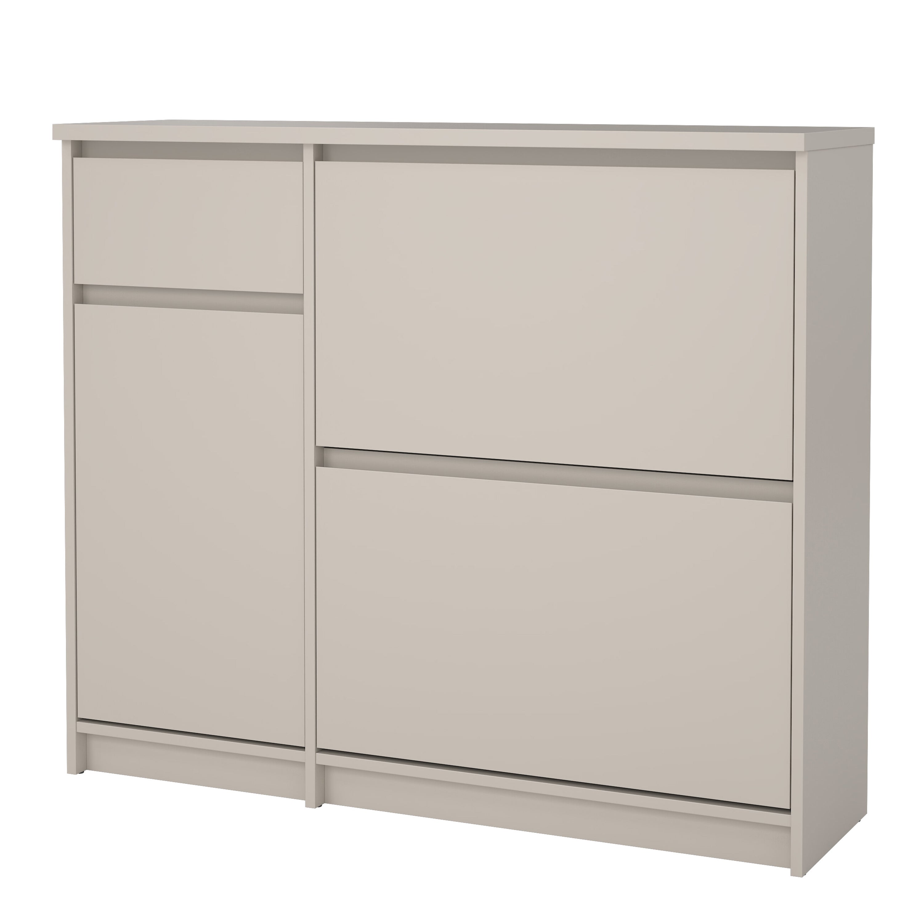 Naia Shoe cabinet 2 Tilting Doors 1 Door + 1 Drawer in Cashmere