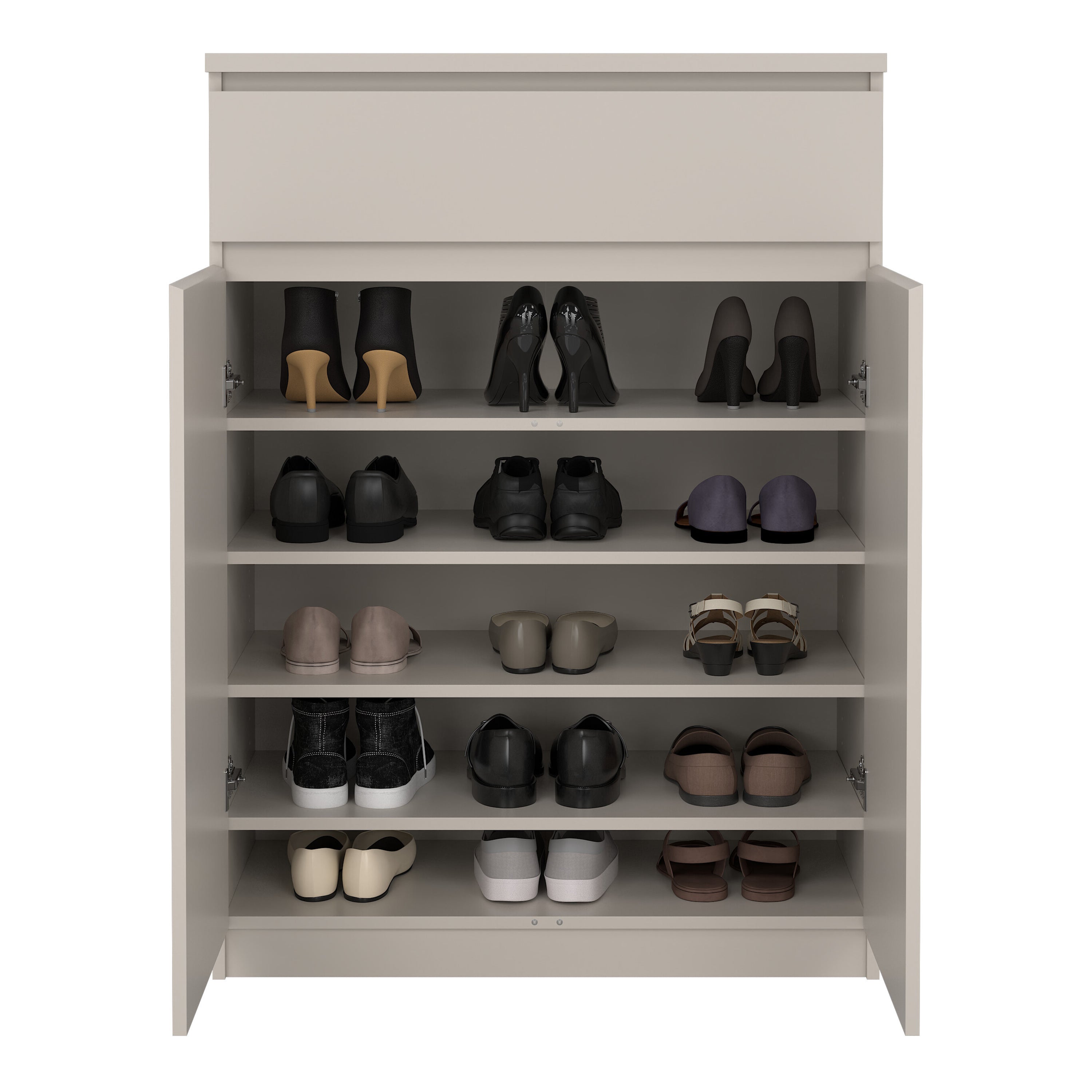Naia Shoe cabinet with 2 Doors 1 Drawer in Cashmere