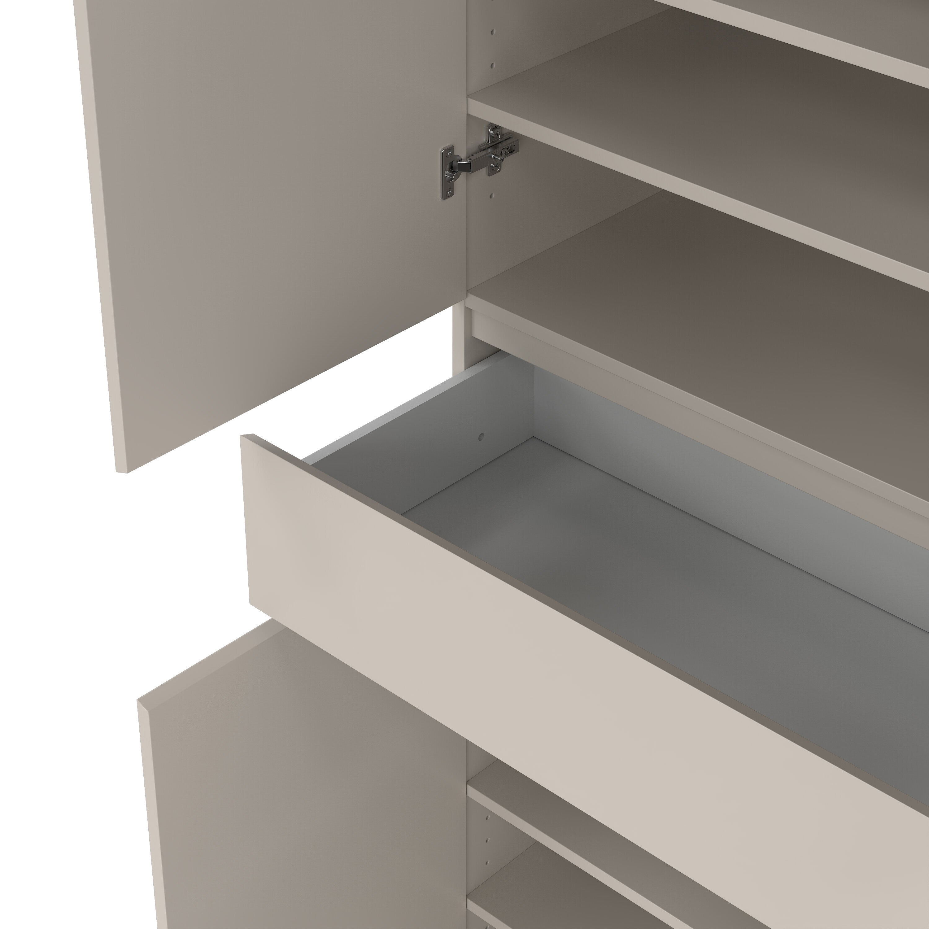 Naia Shoe cabinet with 4 Doors 1 Drawer in Cashmere