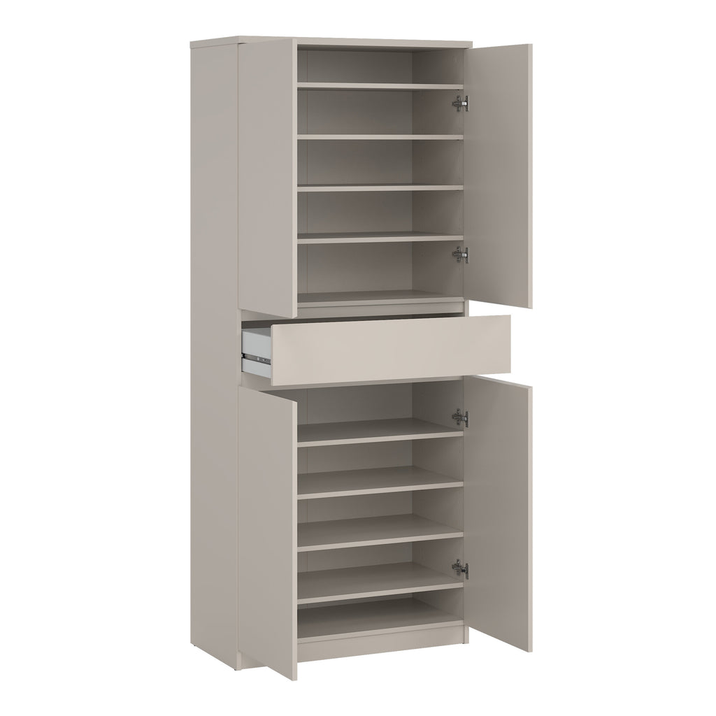 Naia Shoe cabinet with 4 Doors 1 Drawer in Cashmere