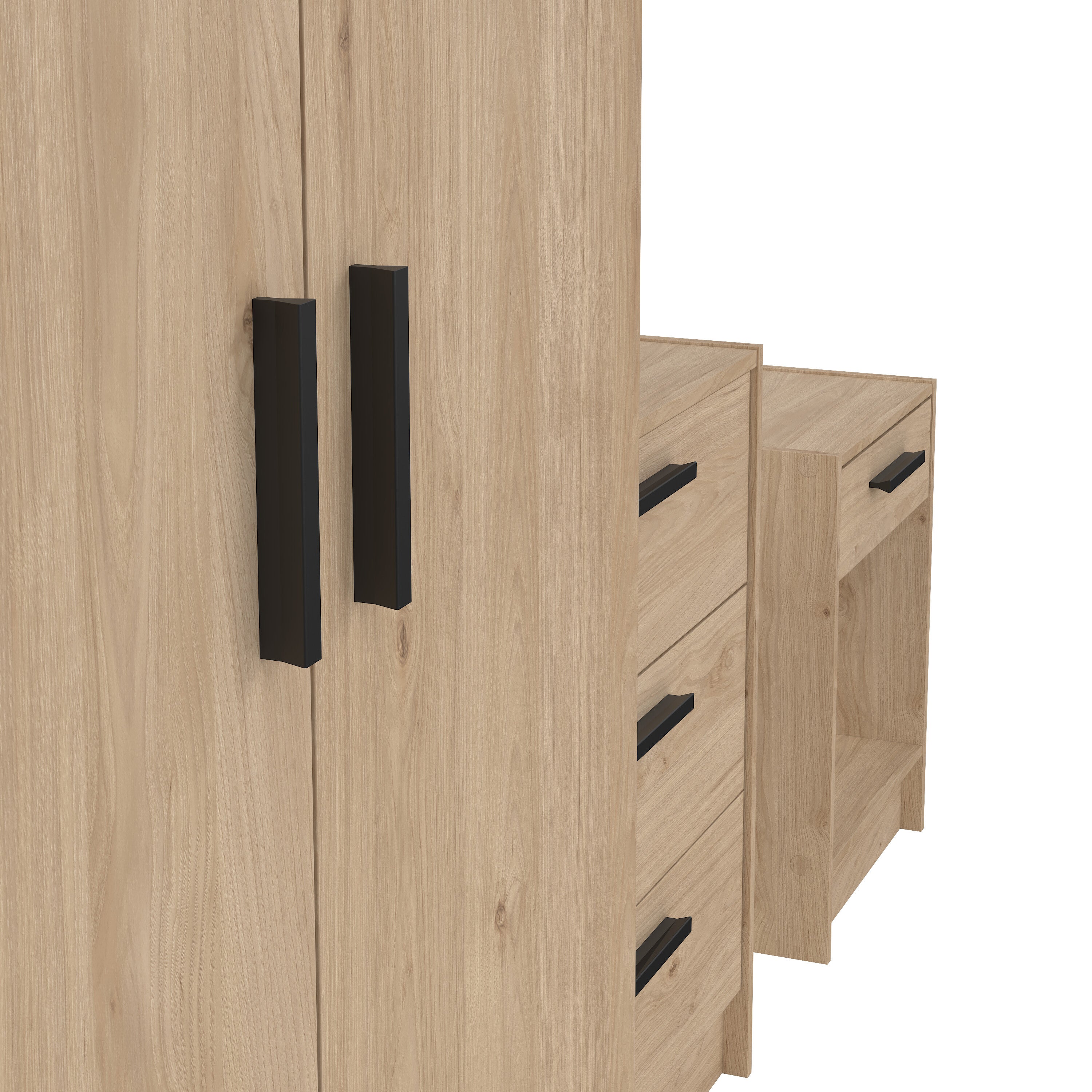 Escape Wardrobe, Chest and Nightstand in Jackson Hickory