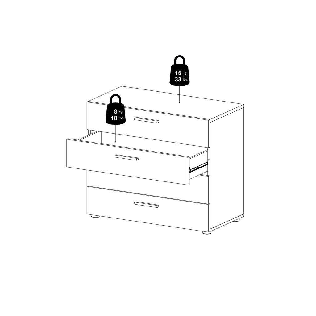 Pepe Chest of 4 Drawers in White