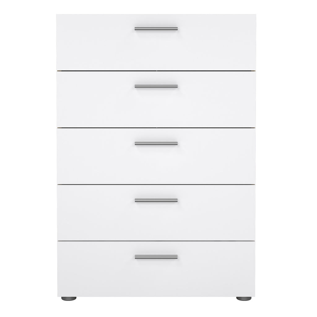 Pepe Chest of 5 Drawers in Oak with White High Gloss