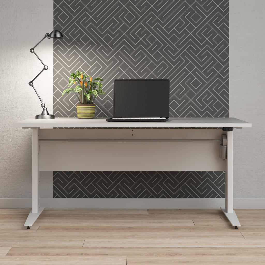 Prima Desk 150cm in White with White Legs
