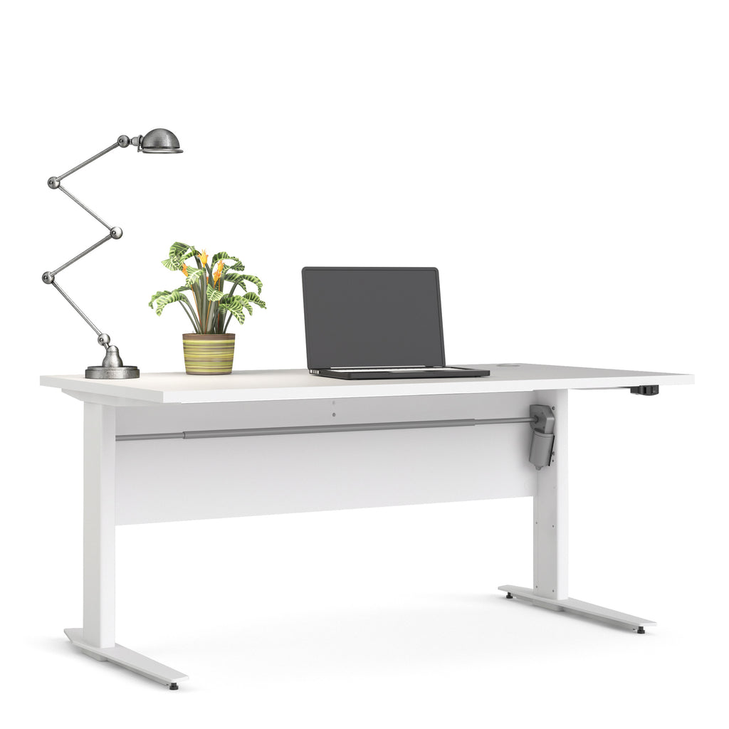 Prima Desk 150cm in White with White Legs