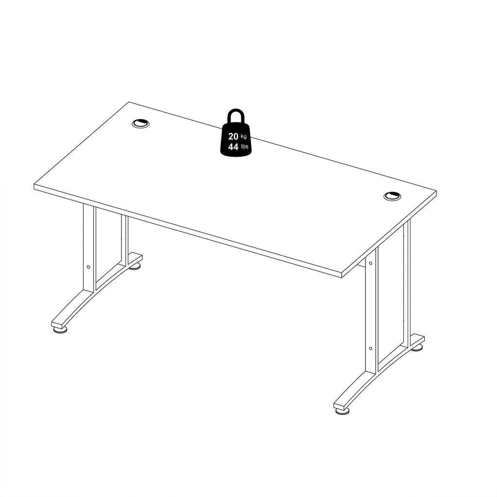 Prima Desk 150cm in Oak with White Legs