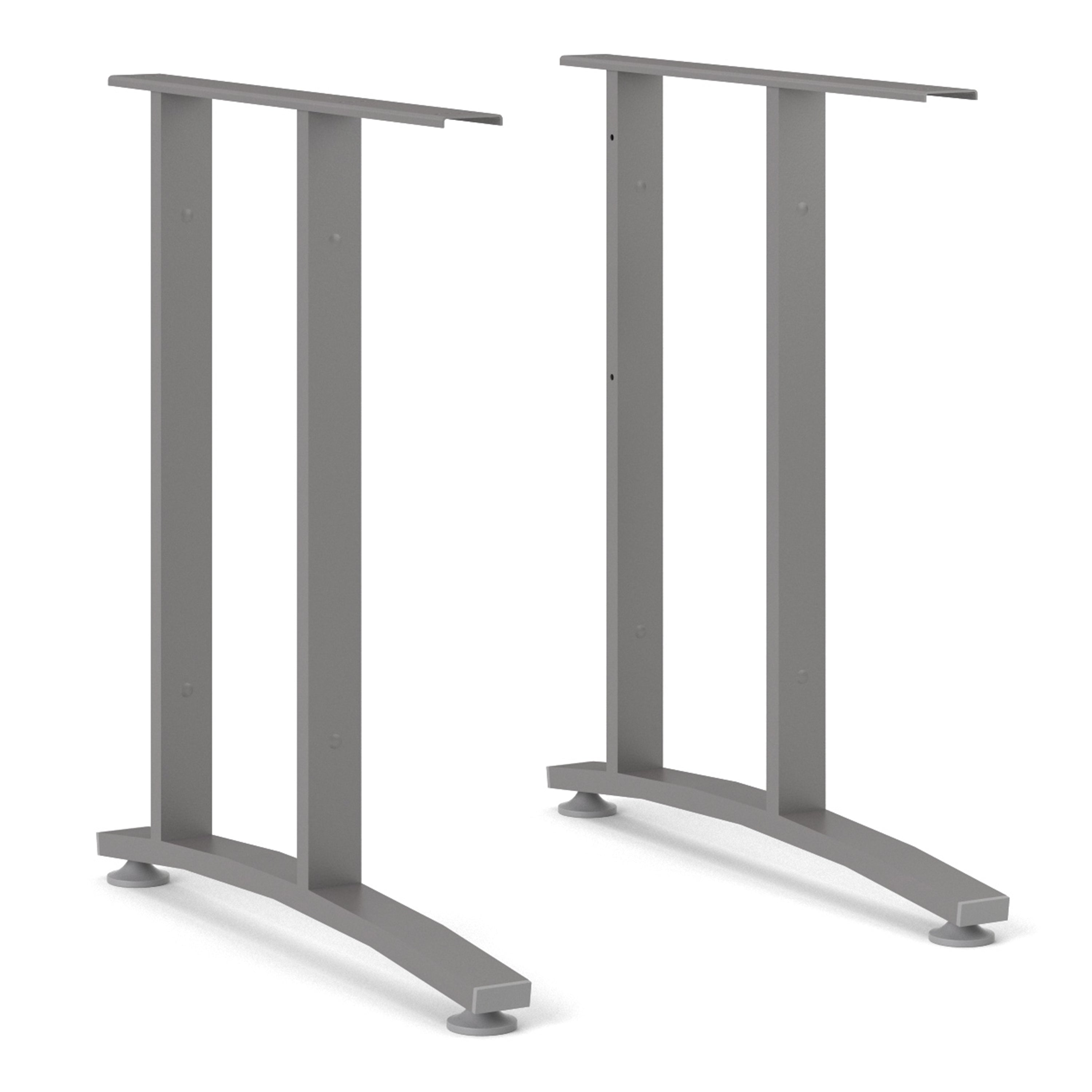 Prima Desk 120cm in White with Silver Grey Steel Legs