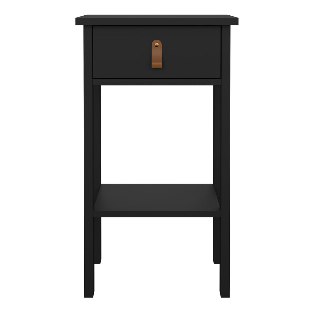 Barcelona Bedside Table with 1 Drawer in Matt Black