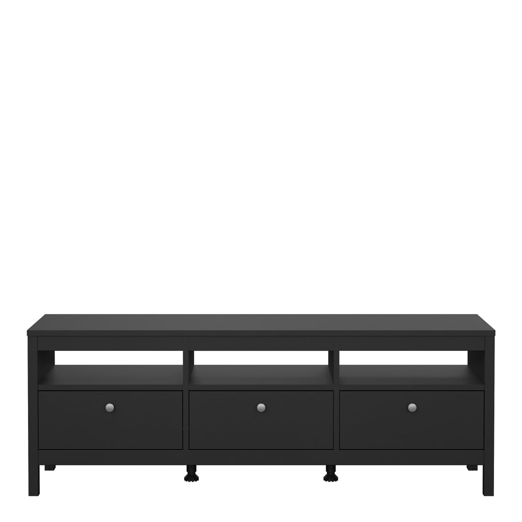 Madrid TV Unit 3 Drawers in Matt Black