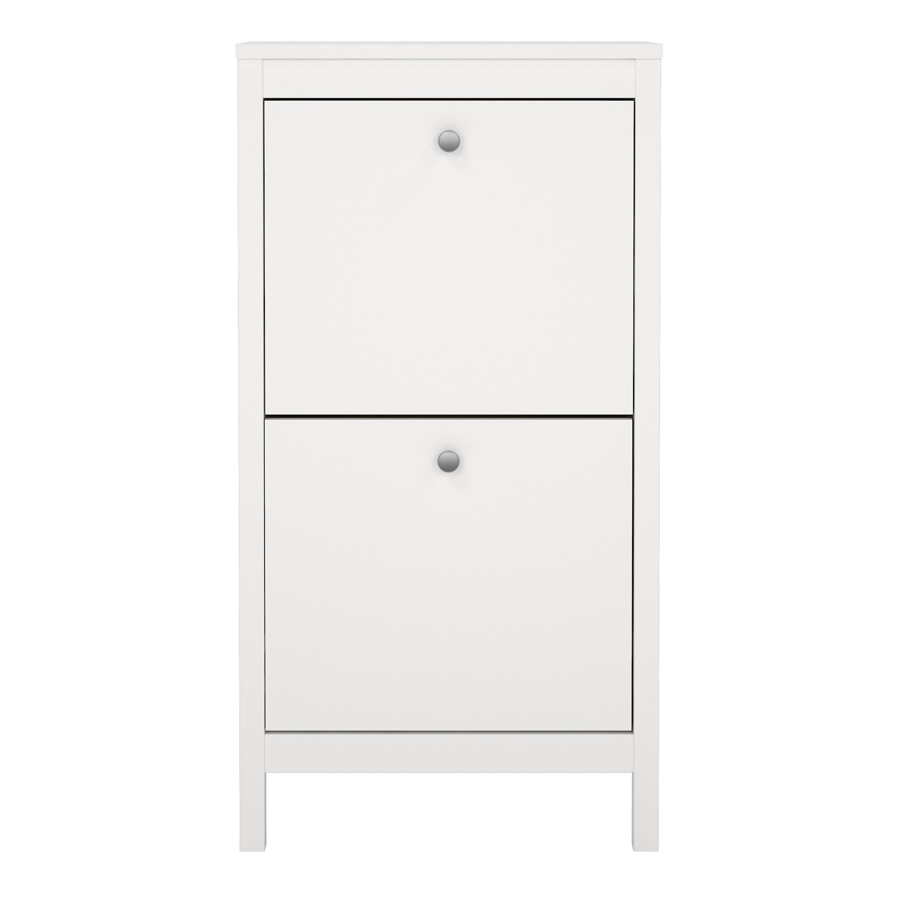 Madrid Shoe Cabinet 2 Flip Down Doors White