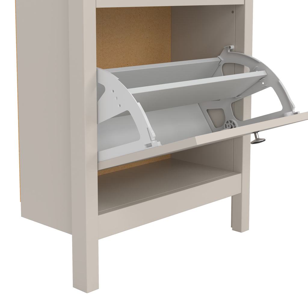 Madrid Shoe Cabinet 2 Flip Down Doors in Cashmere