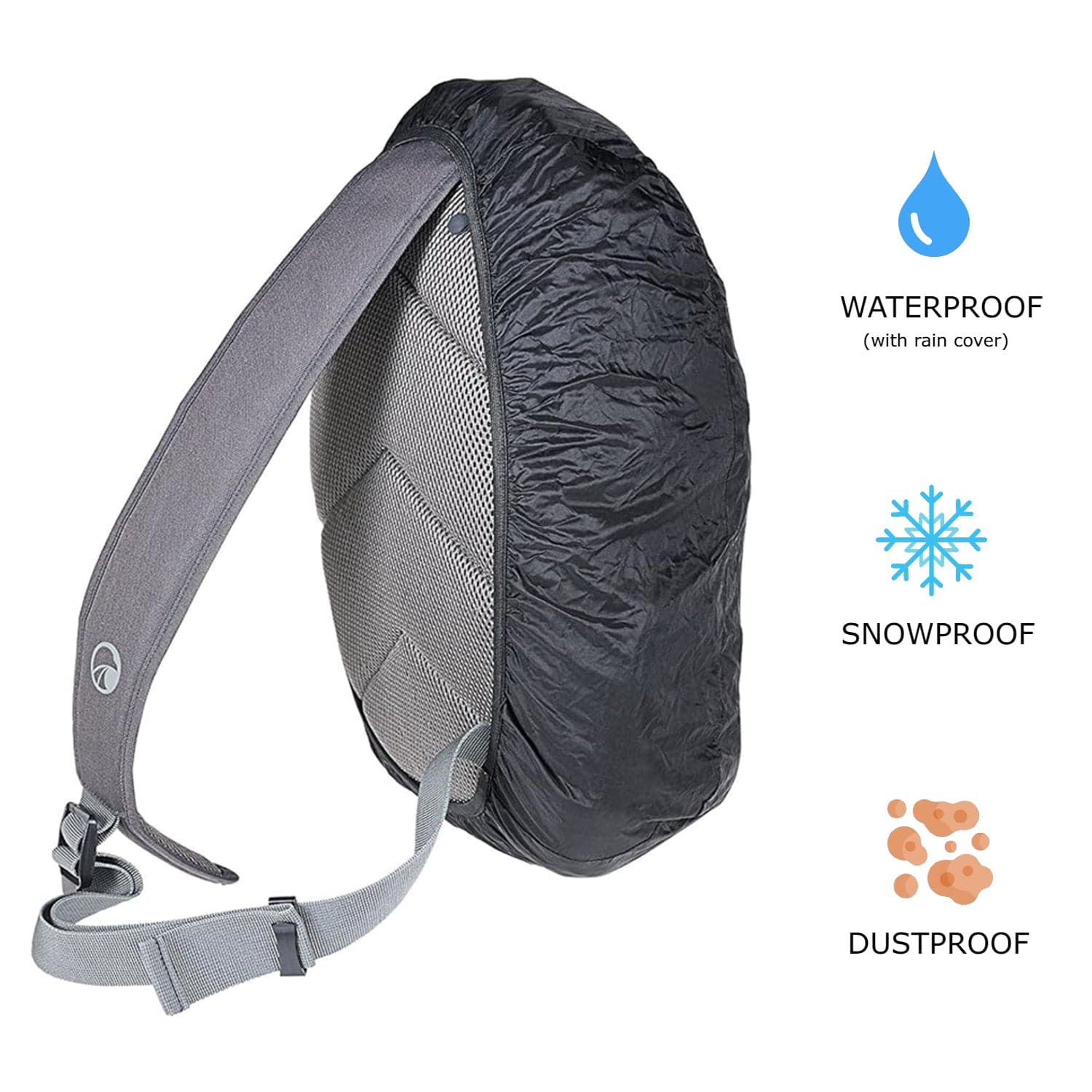 PRAKTICA All Weather Day 12L Backpack with Rain Cover & Binocular Pocket - Grey