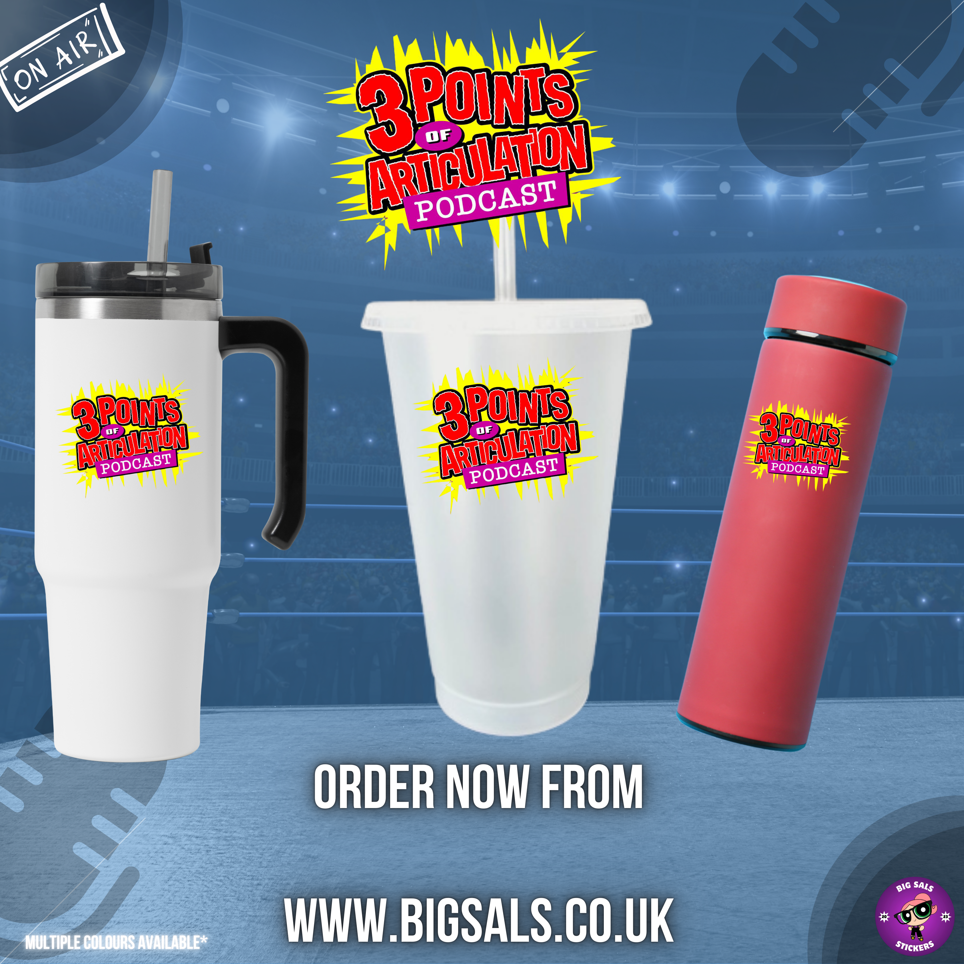 Big Sals × 3 Point of Articulation Drinkware Collection – Cold Cups, Thermal Cups & Flasks