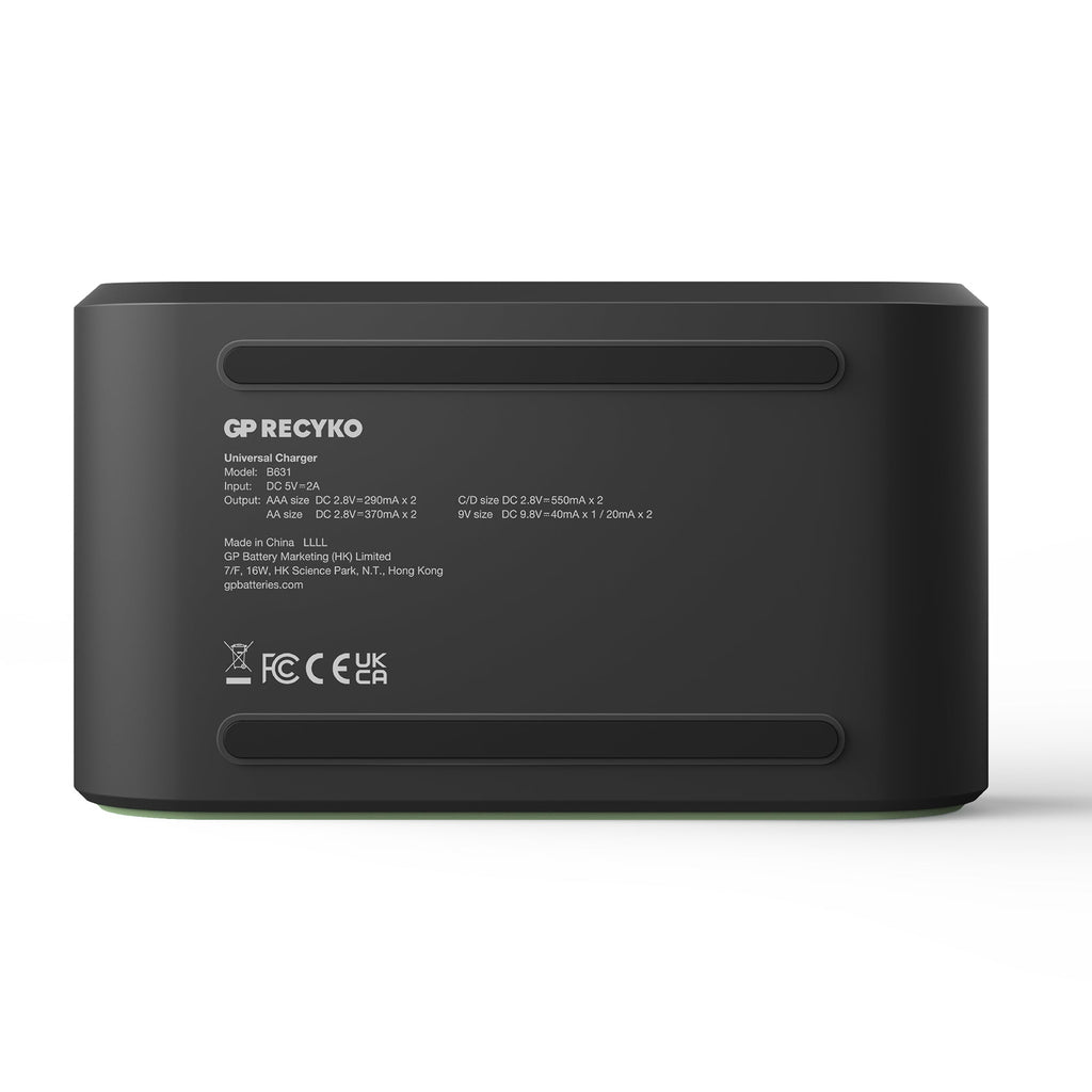 GP Recyko B631 USB Universal Battery Charger for AA, AAA, C, D & 9V